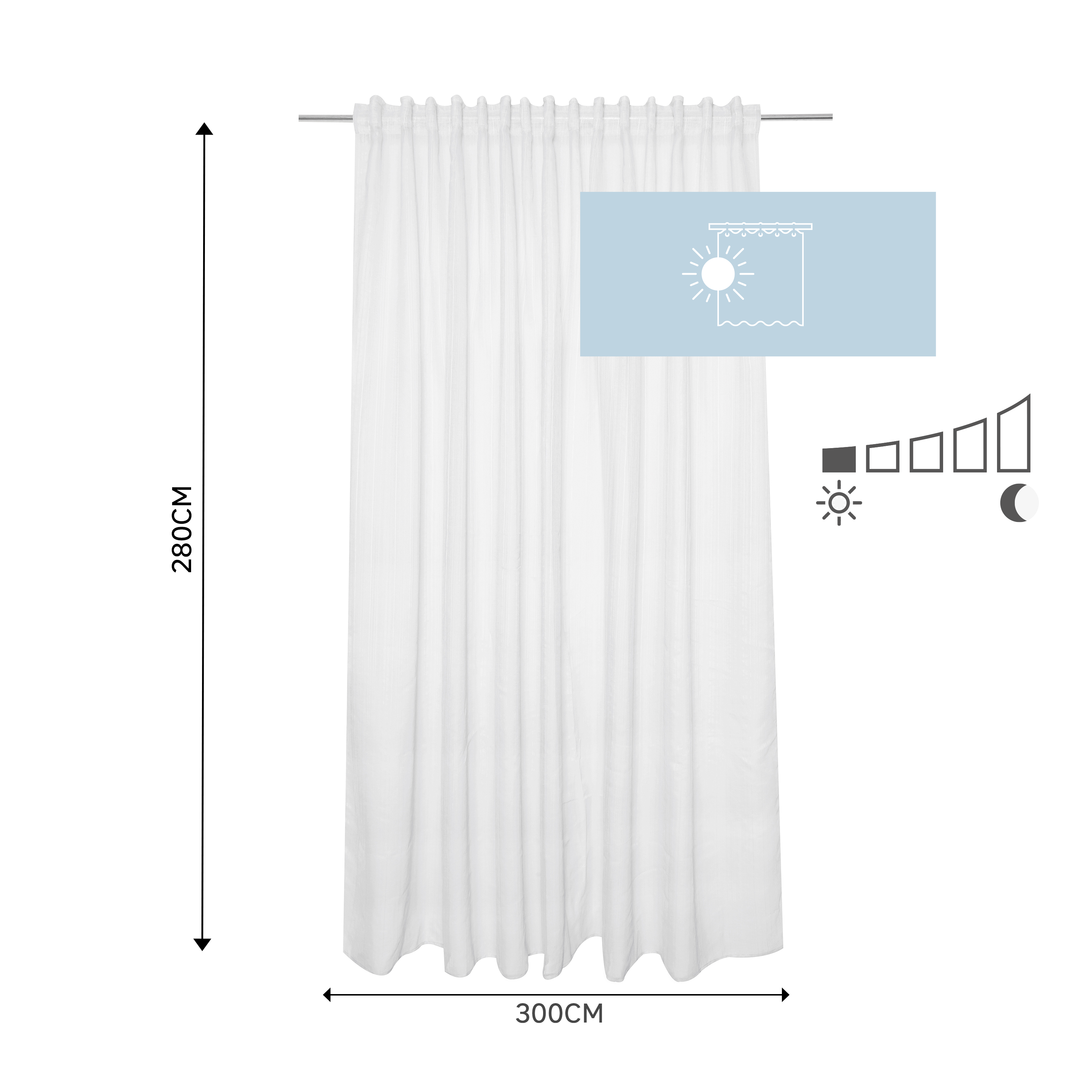 Cortinado fita e/ou presilha Tonia 300x280cm branco Inspire - 8