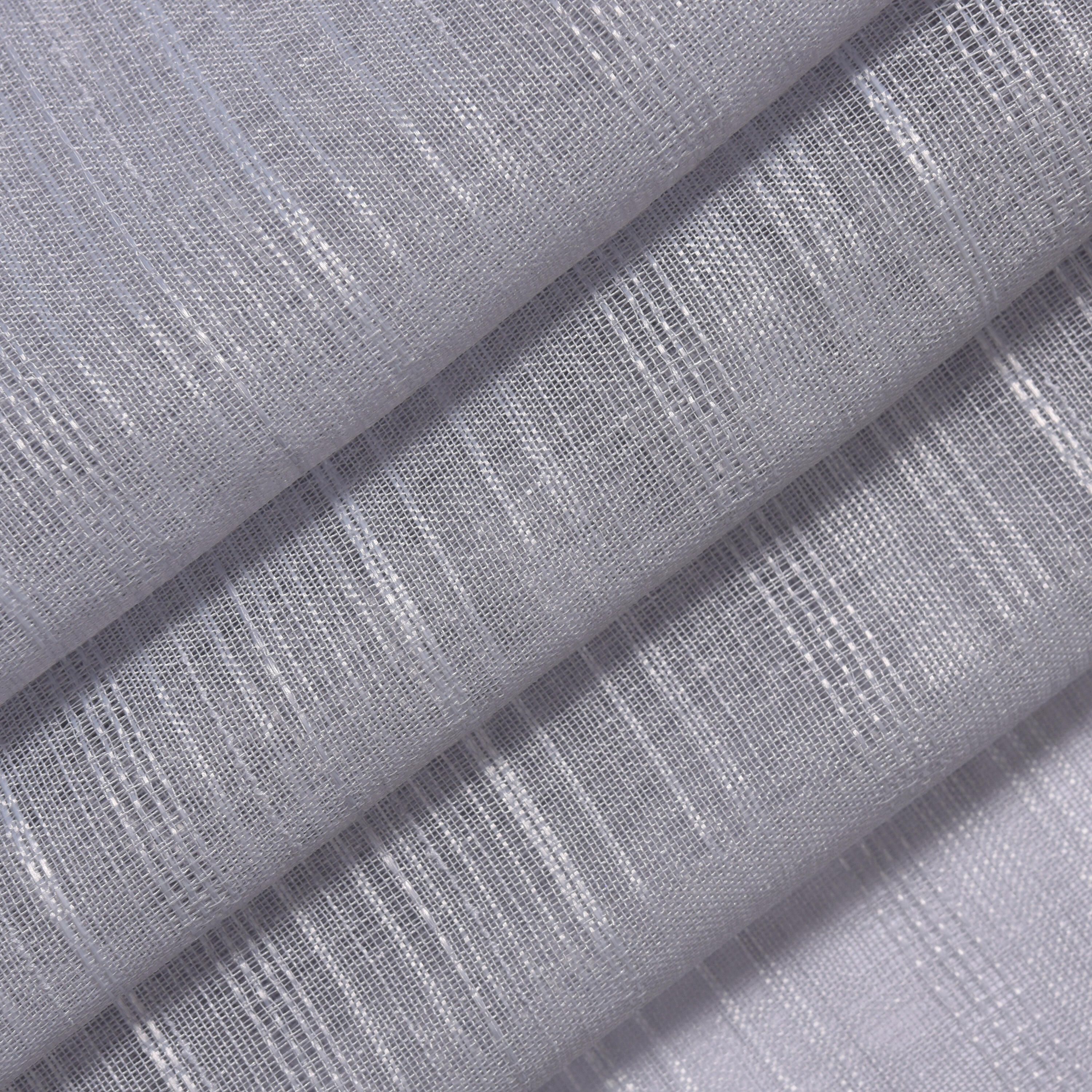Visillo cinta fruncida, trabillas Tonia poliéster voile con líneas gris granito INSPIRE de 300x280cm. Incluye cinta termoadhesiva - 5