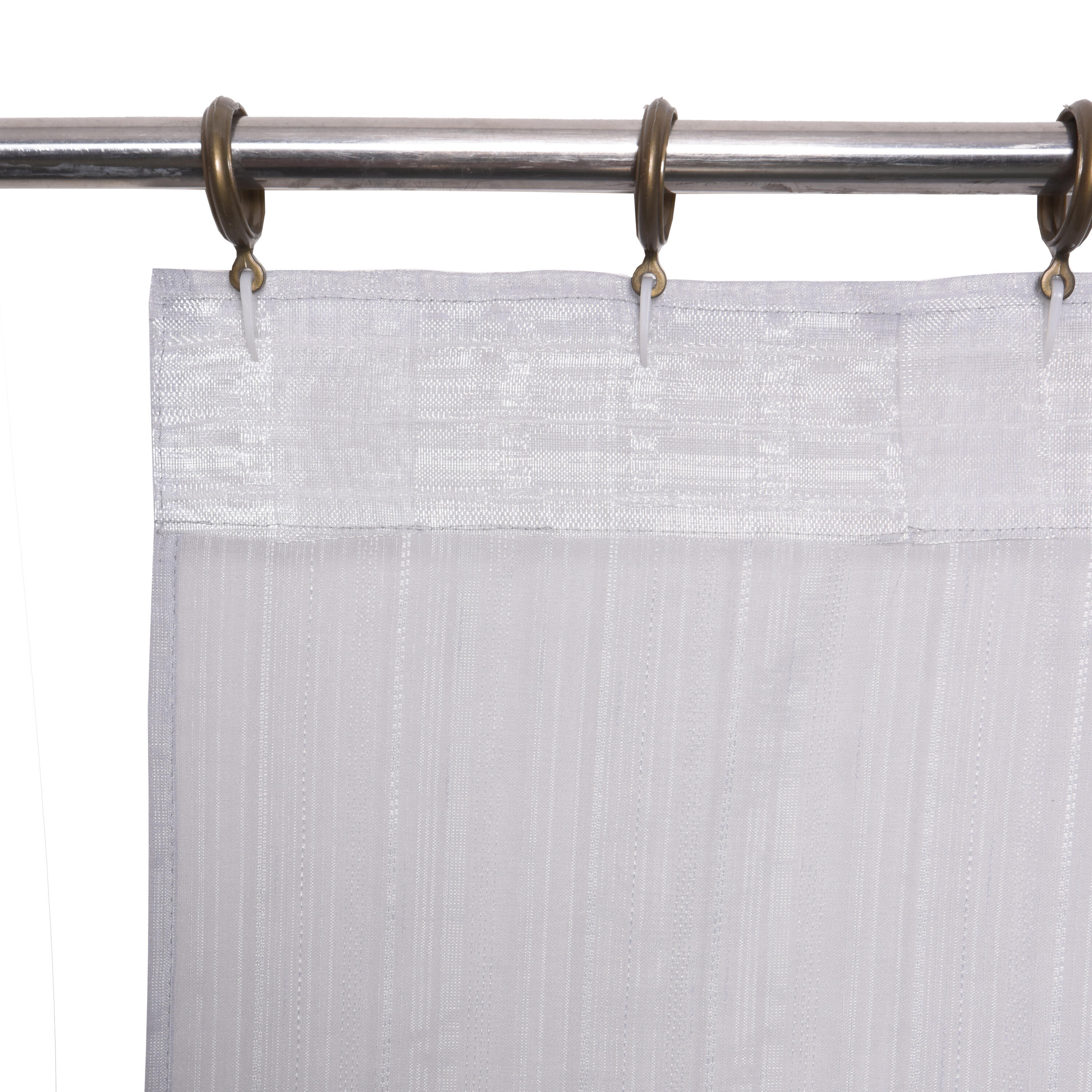 Visillo cinta fruncida, trabillas Tonia poliéster voile con líneas gris granito INSPIRE de 300x280cm. Incluye cinta termoadhesiva - 6