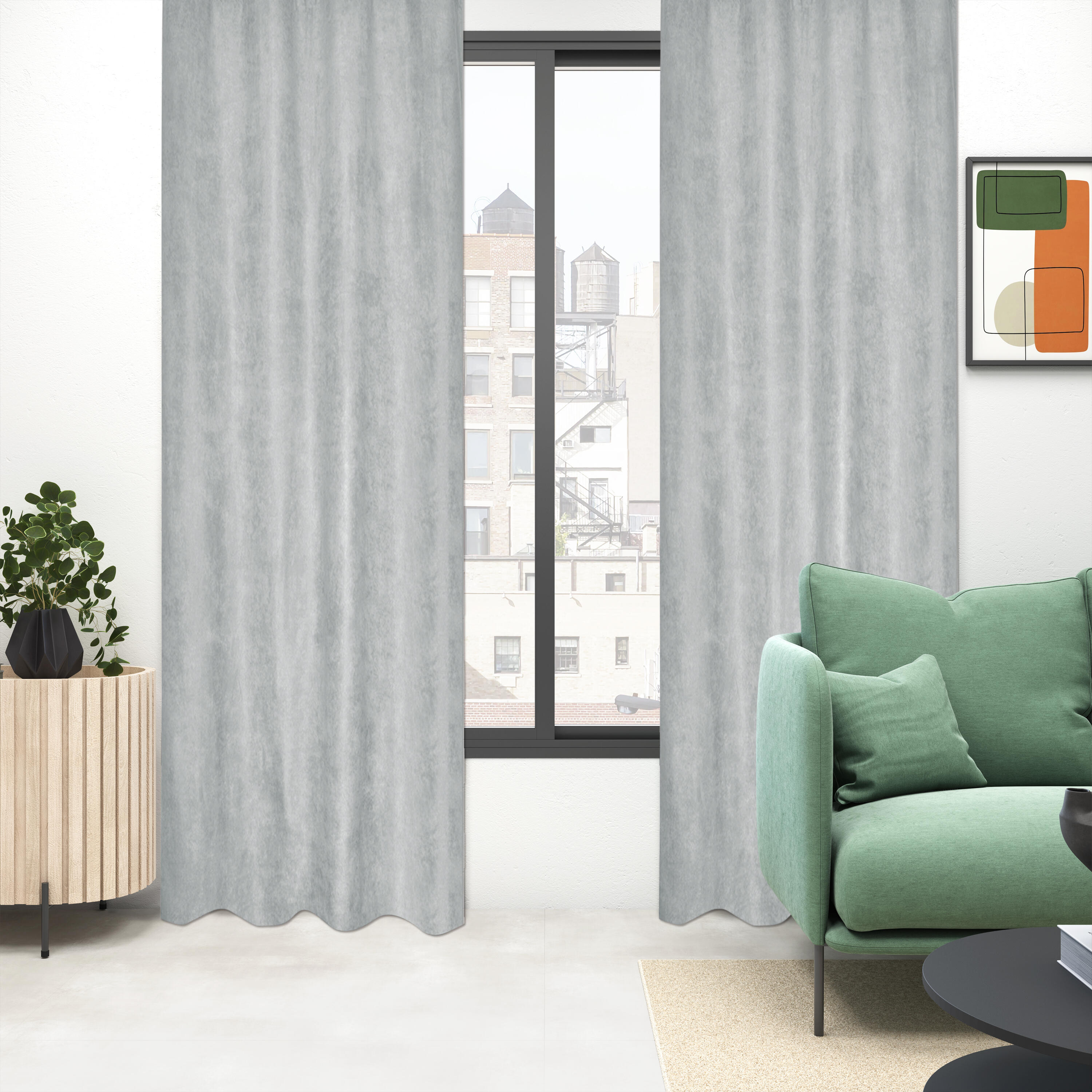 Zasłona Manchester szara 200 x 280 cm na taśmie Inspire - 6