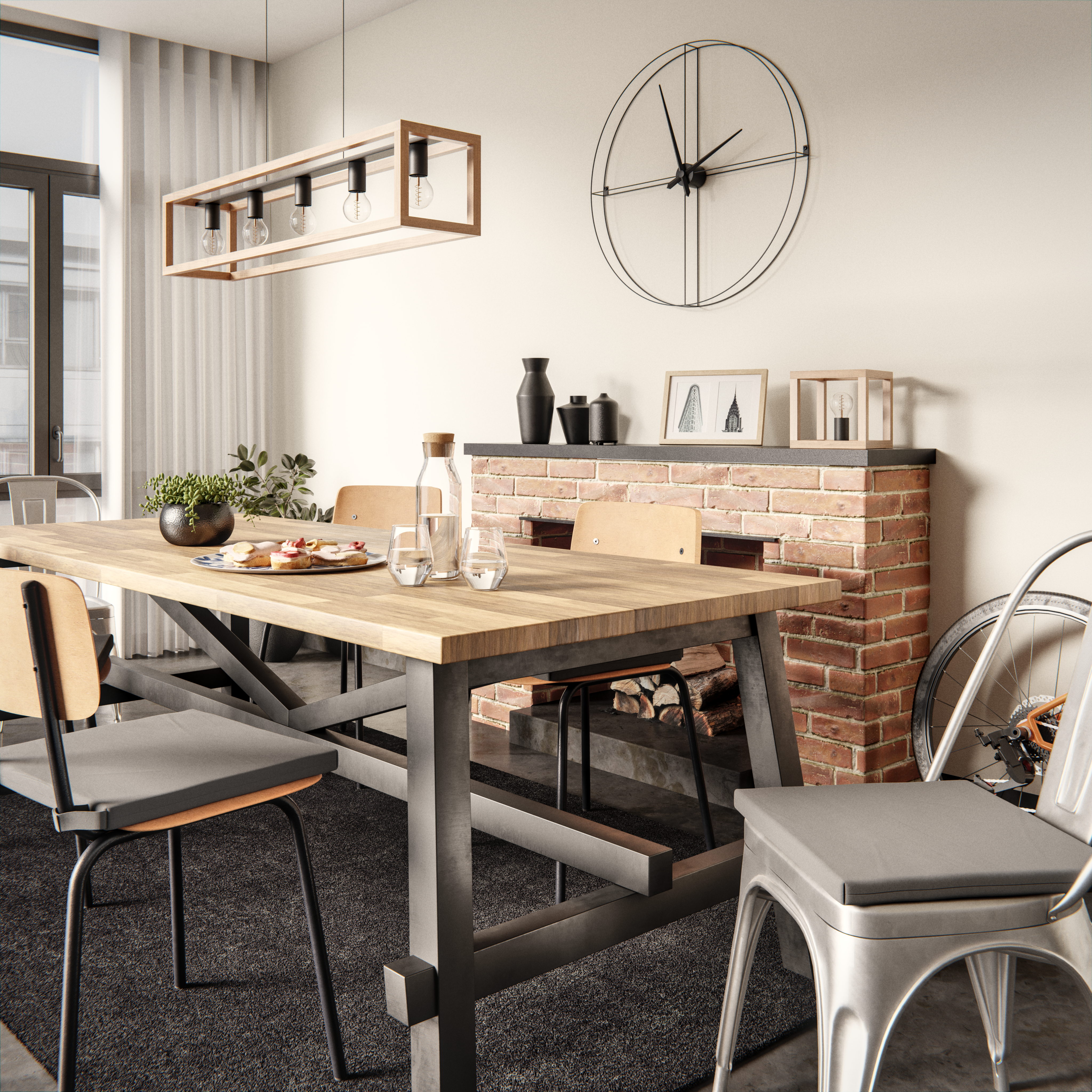 Candeeiro de mesa ELGORT E27 MADEIRO METAL PRETO - 4