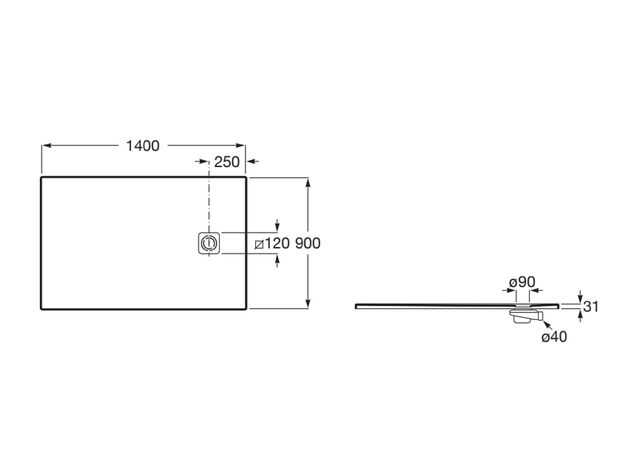 Plato de ducha New Legacy 140x90 cm blanco - 4