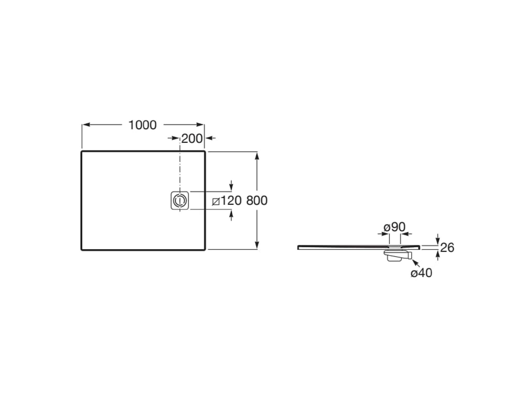 Plato de ducha New Legacy 80x100 cm blanco - 4