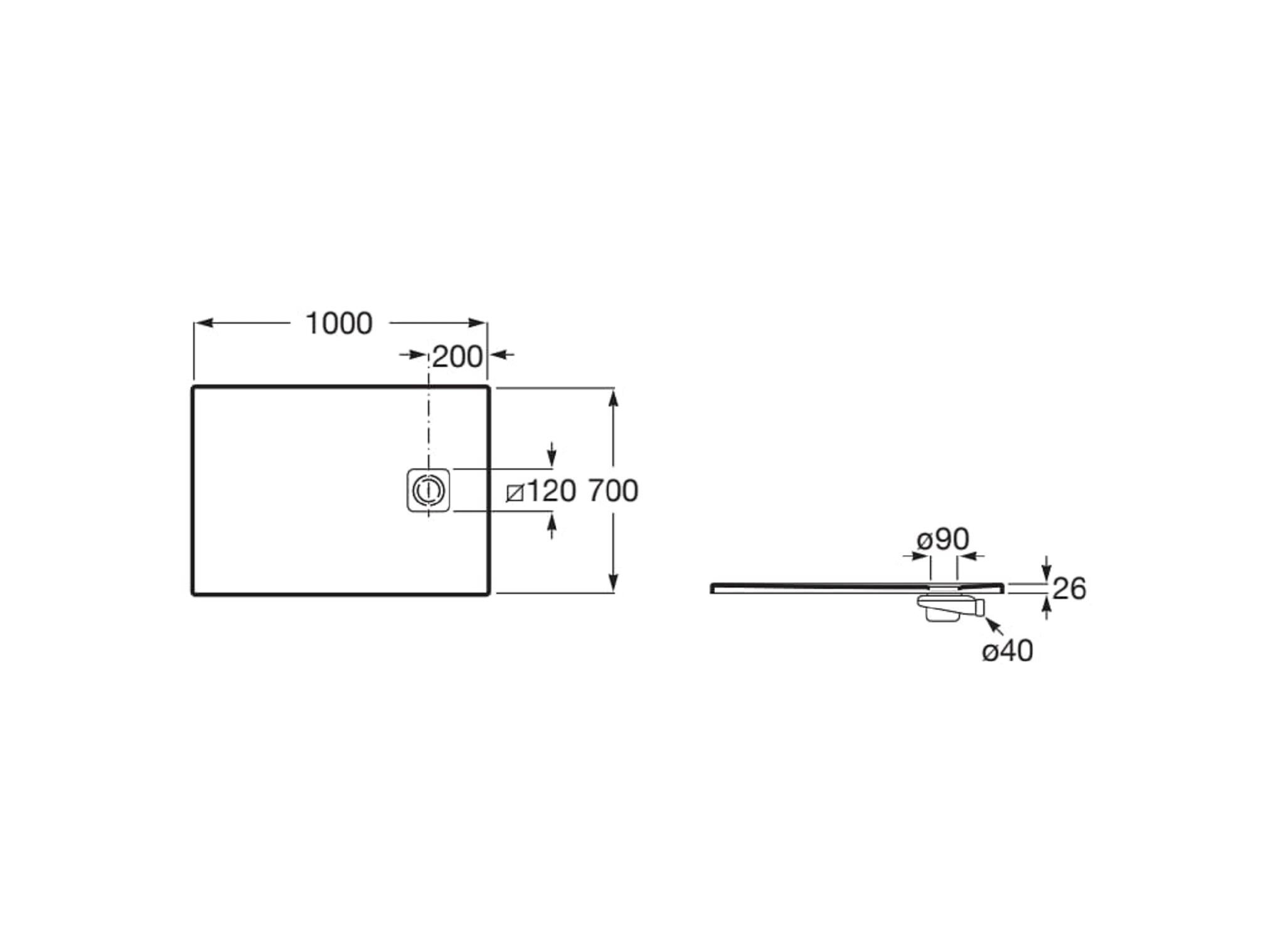 Plato de ducha New Legacy 100x70 cm blanco - 4
