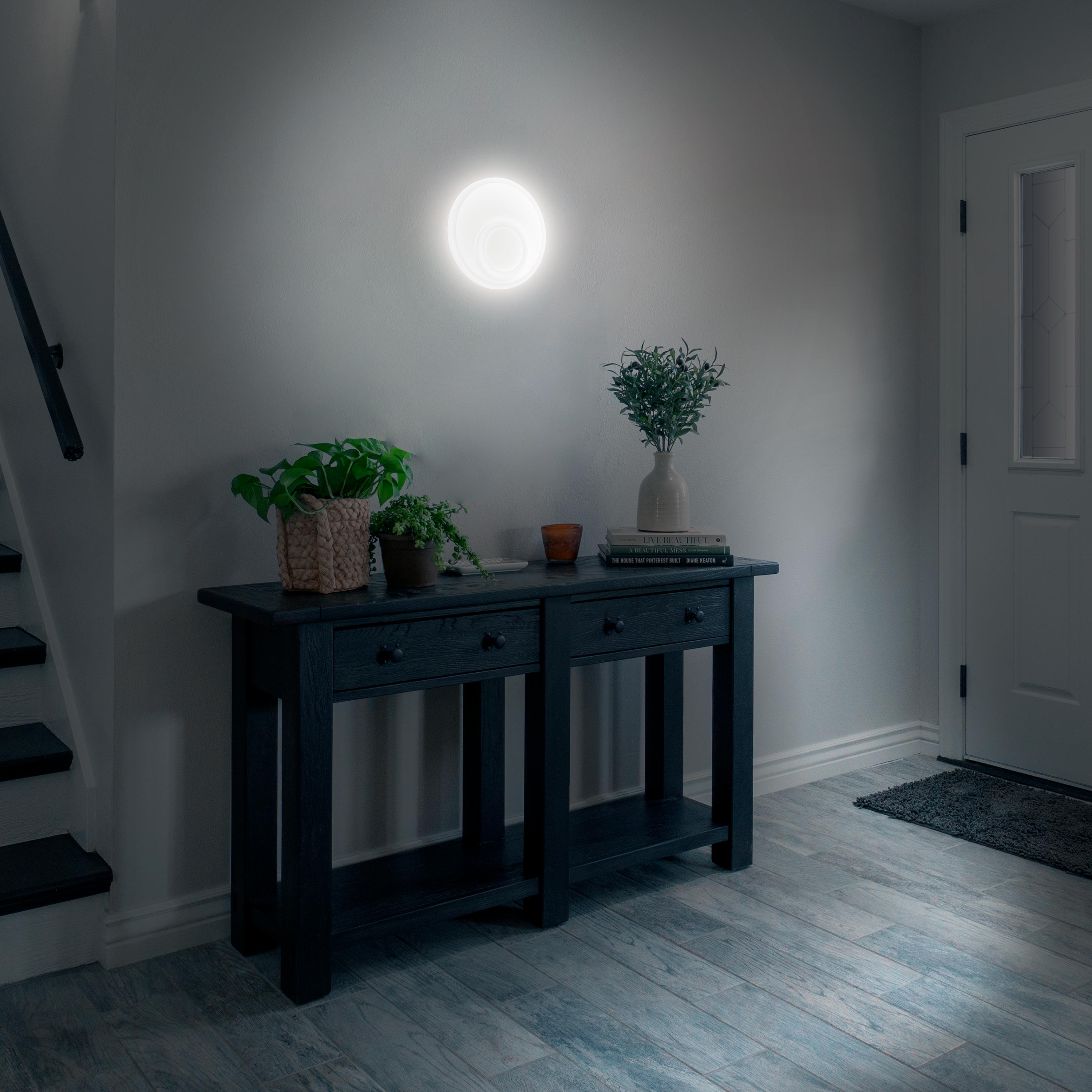 Applique murale LED ronde métal blanc 980 lumens, INSPIRE Kenshi - 4