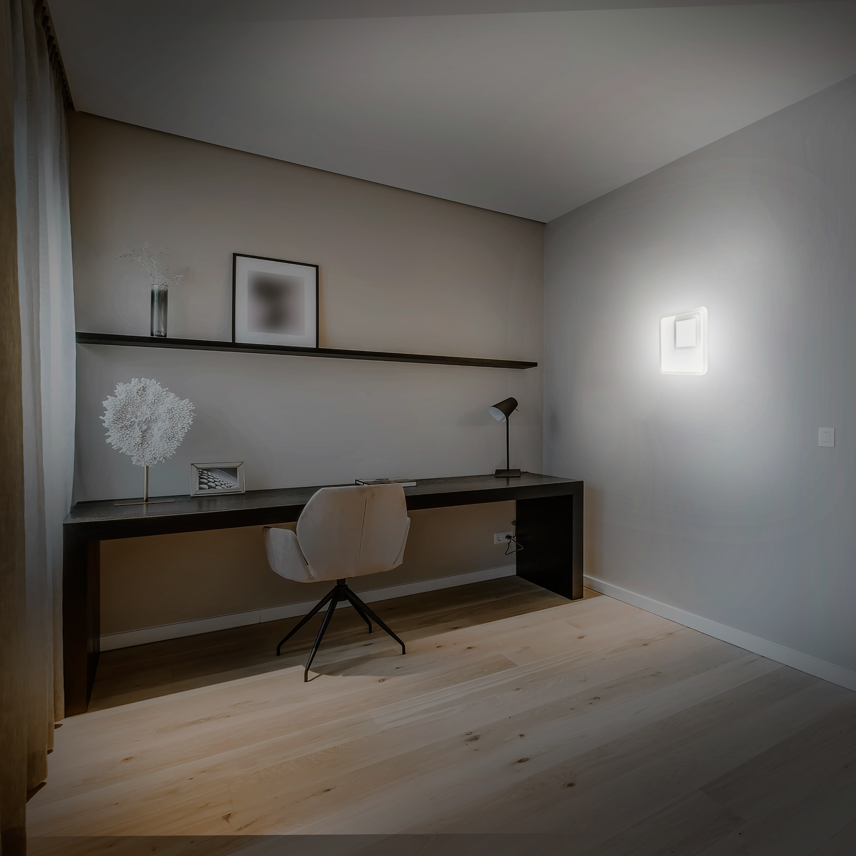 Applique carrée métal blanc LED 1150Lm INSPIRE Kenshi - 7