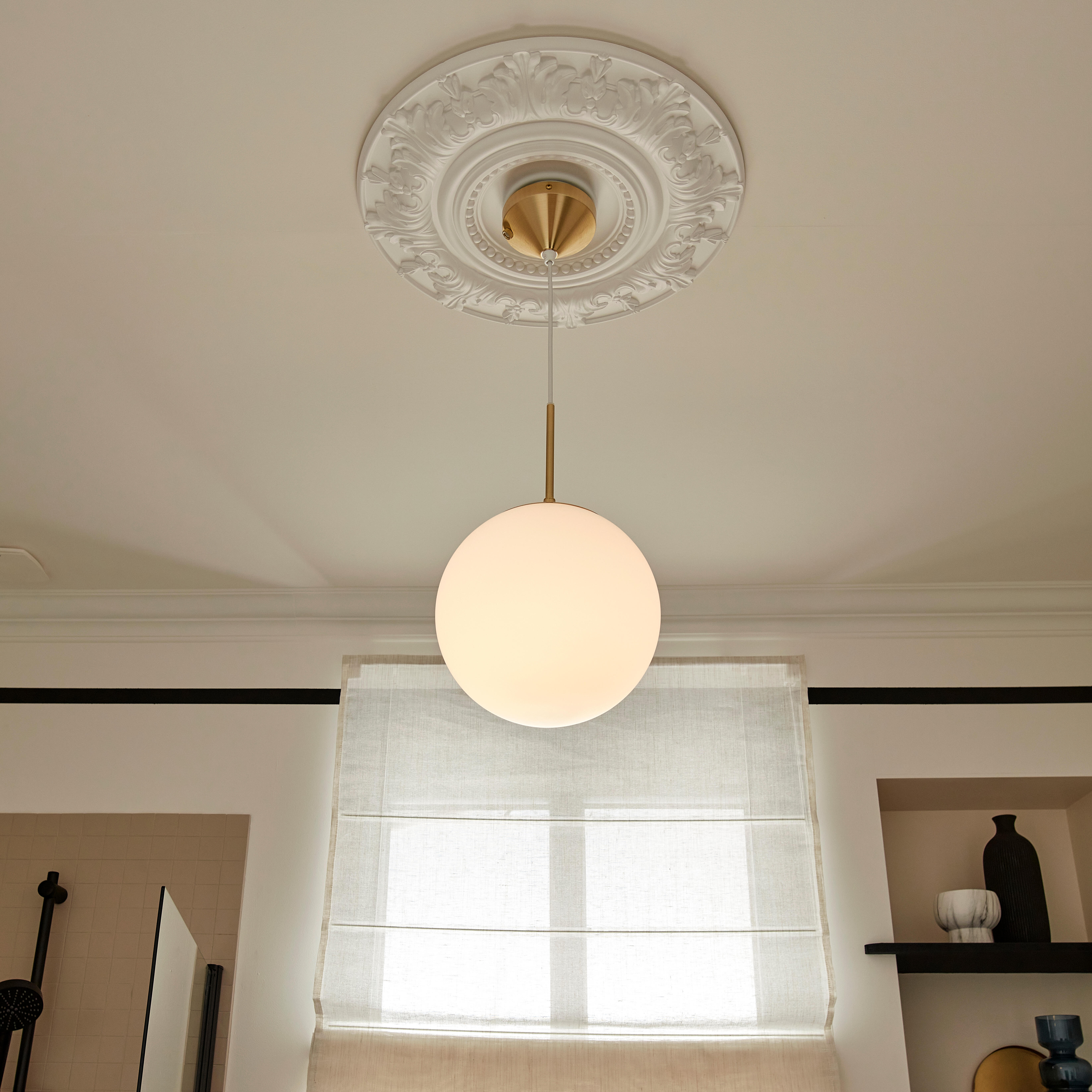 Suspension Grant verre, opale, Diam.25 cm, E27 - 3