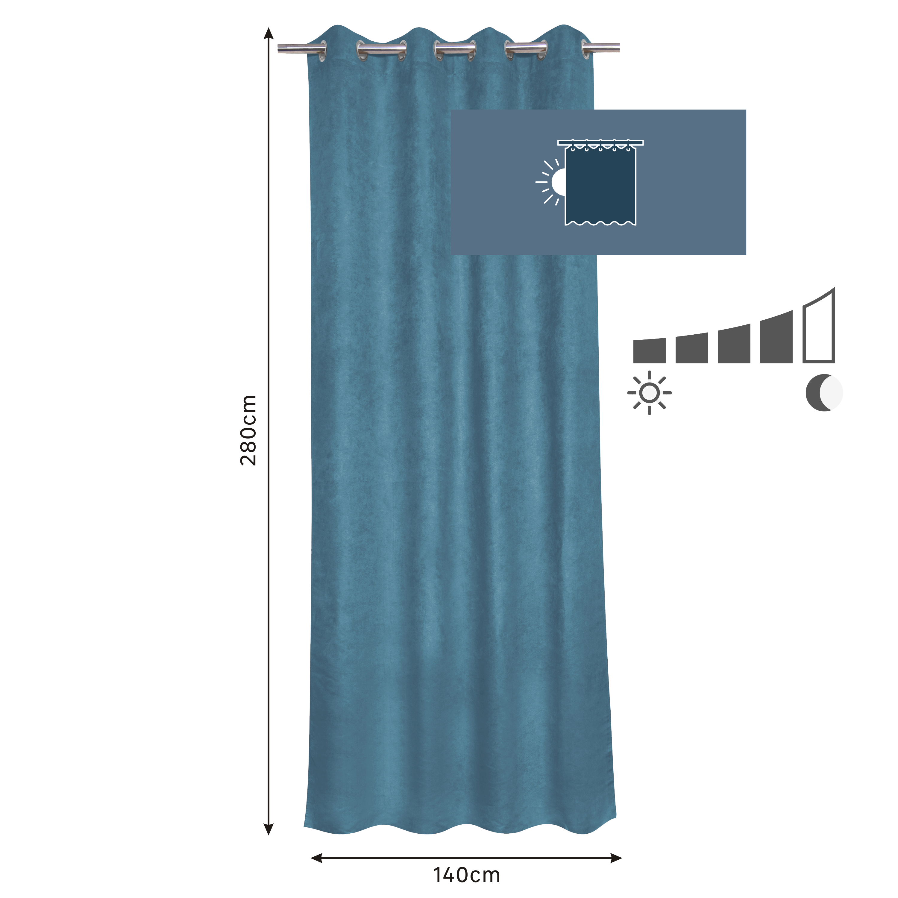 Tenda New Manchester azzurro, occhiello 140x280 cm INSPIRE - 28