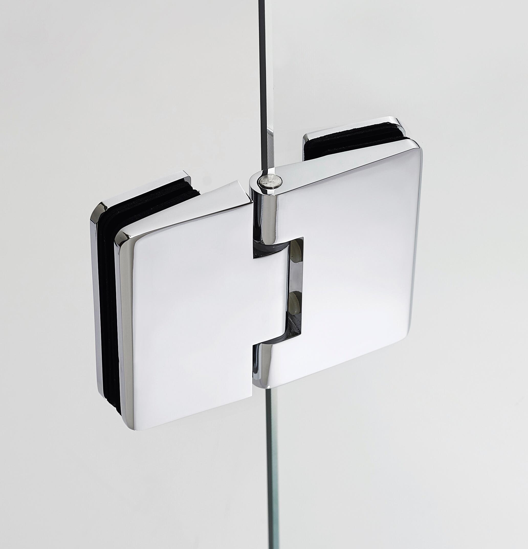 Mampara de ducha frontal abatible transparente glas c perfil cromo (127-130)x195 cm