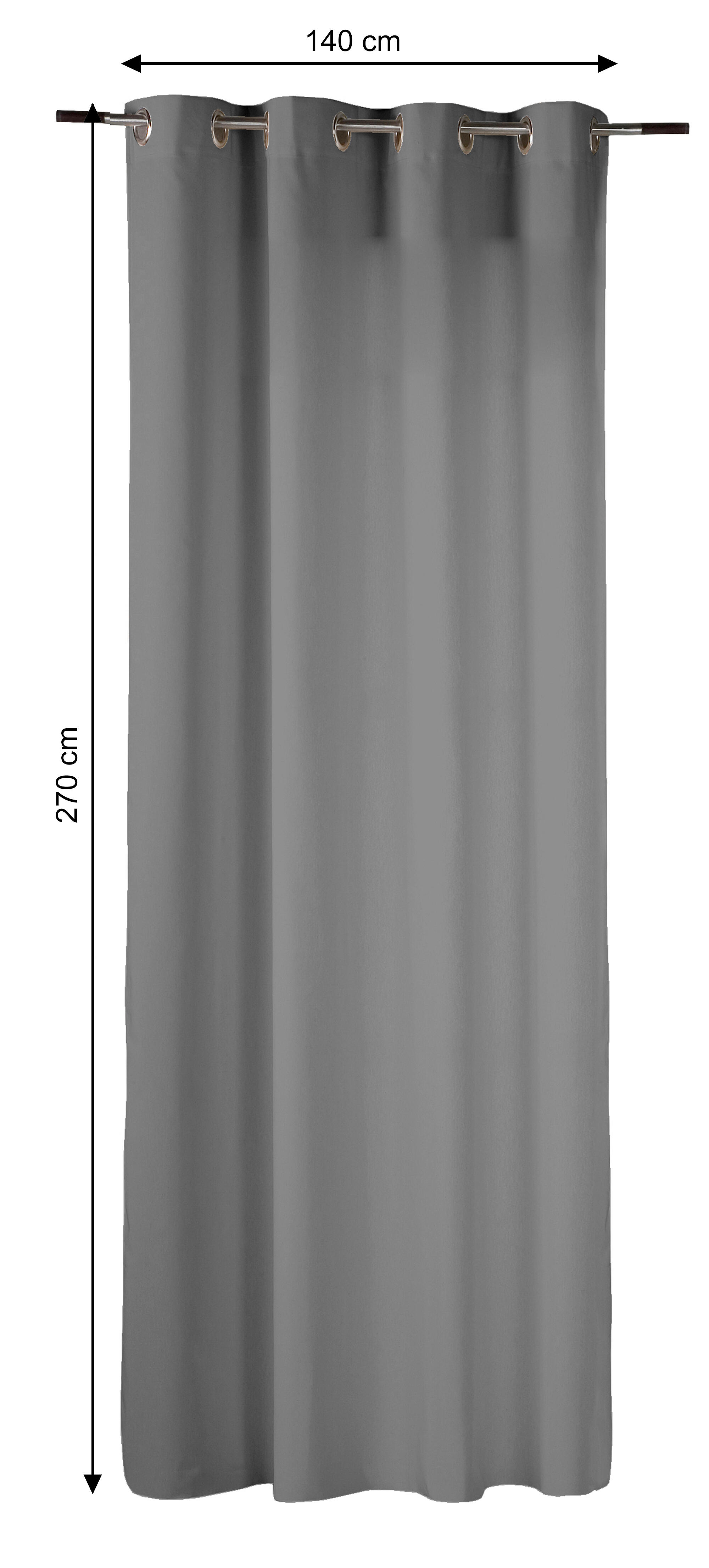 Tenda INSPIRE Ayden grigio, occhiello 140x270 cm - 9