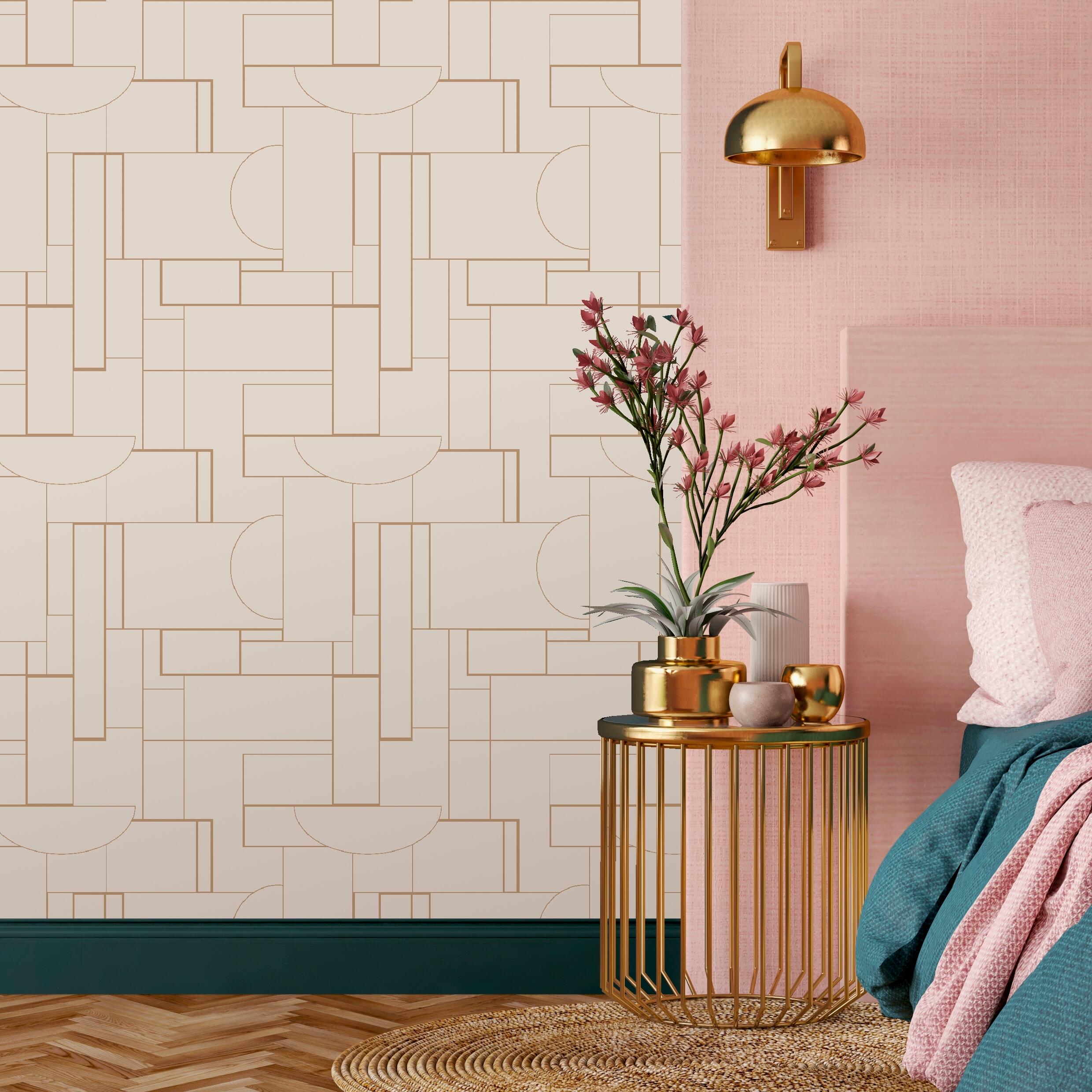Papier peint intissé Sejour et chambre color block écru | Leroy Merlin
