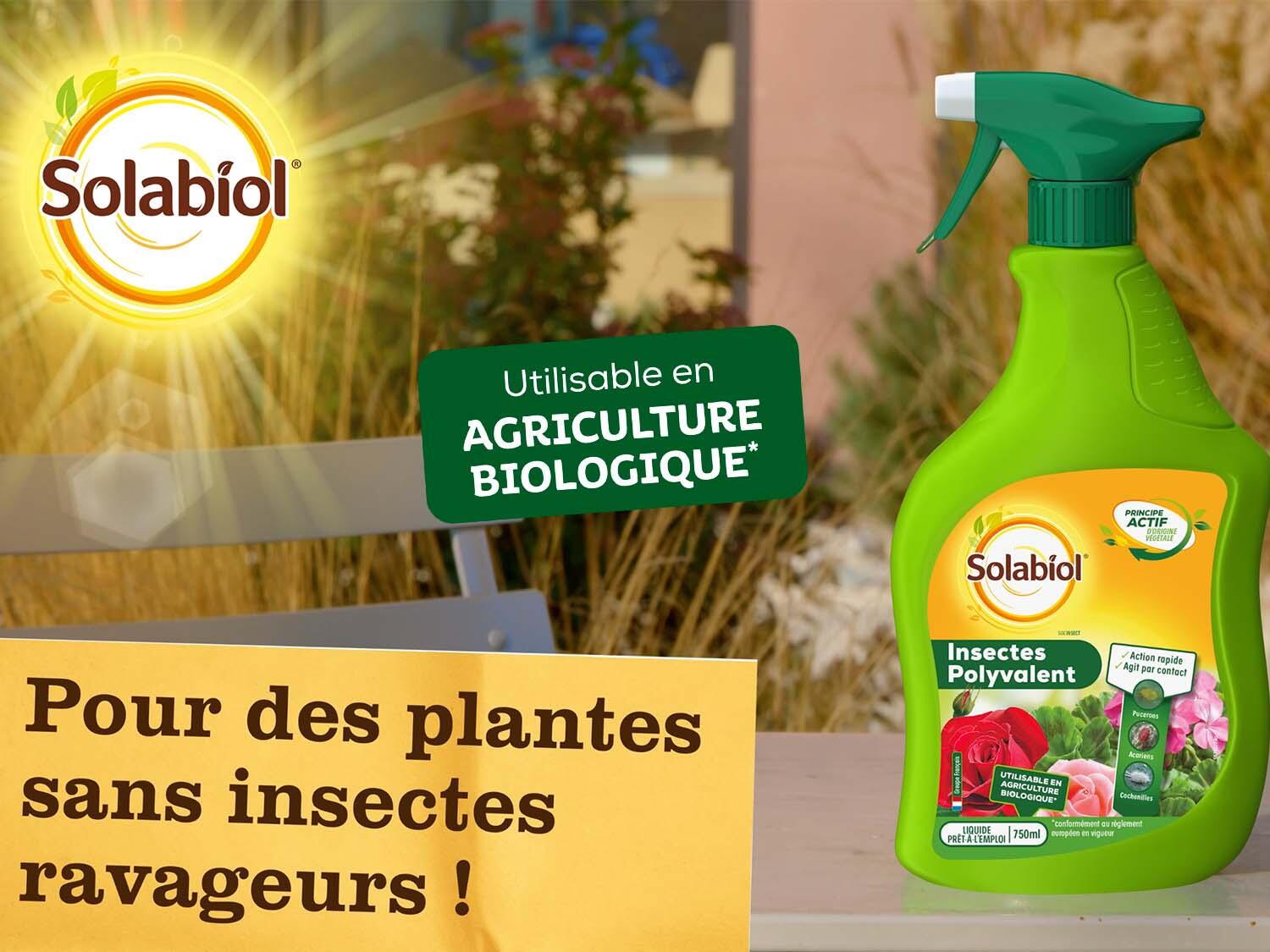 Traitement insectes pucerons SOLABIOL, pour arbres, arbustes, rosiers 750ML - 3