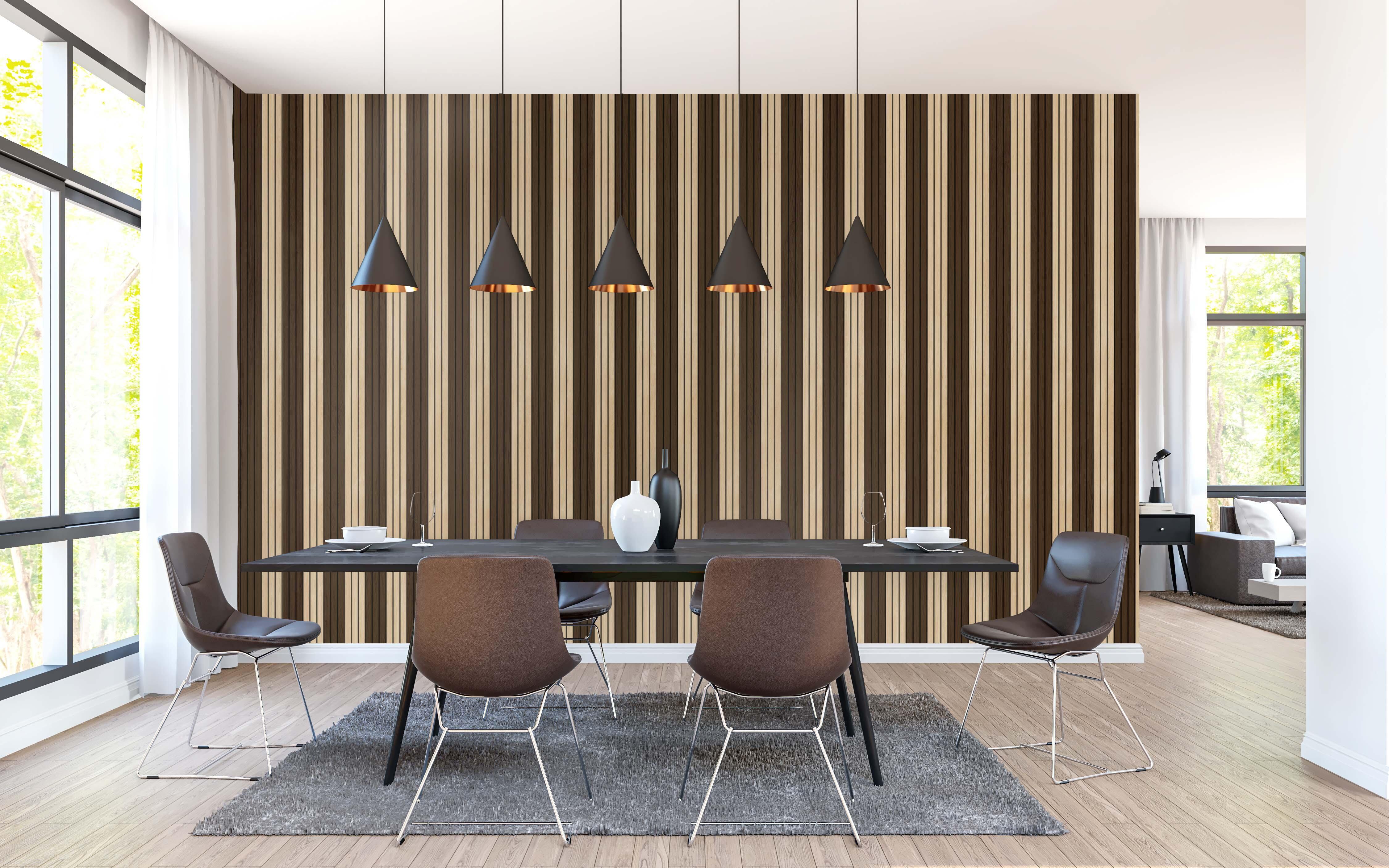 Revestimiento de pared decorativo efecto 3D de poliestireno de palilleria Wall pan Nordik nogal de 120x12cm - 5