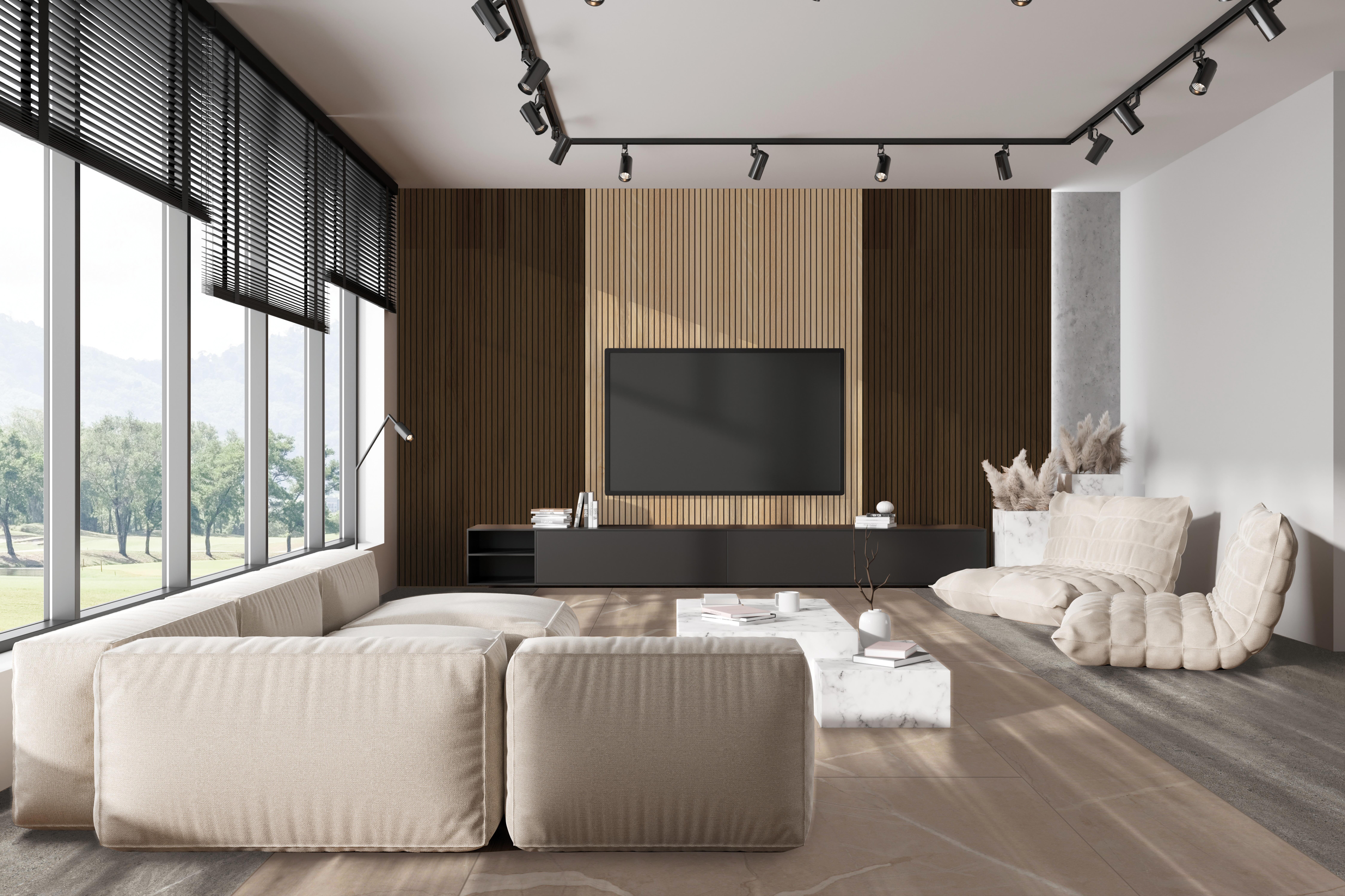 Revestimiento de pared decorativo efecto 3D de poliestireno de palilleria Wall pan Nordik nogal de 120x12cm - 2