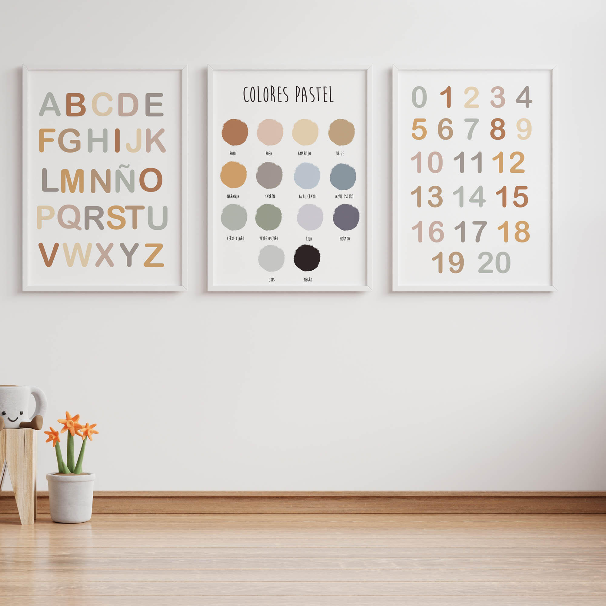 3 Láminas Infantil rectangular de 30 x 40 cm. Papel Cuento Yo beige y blanco - 5