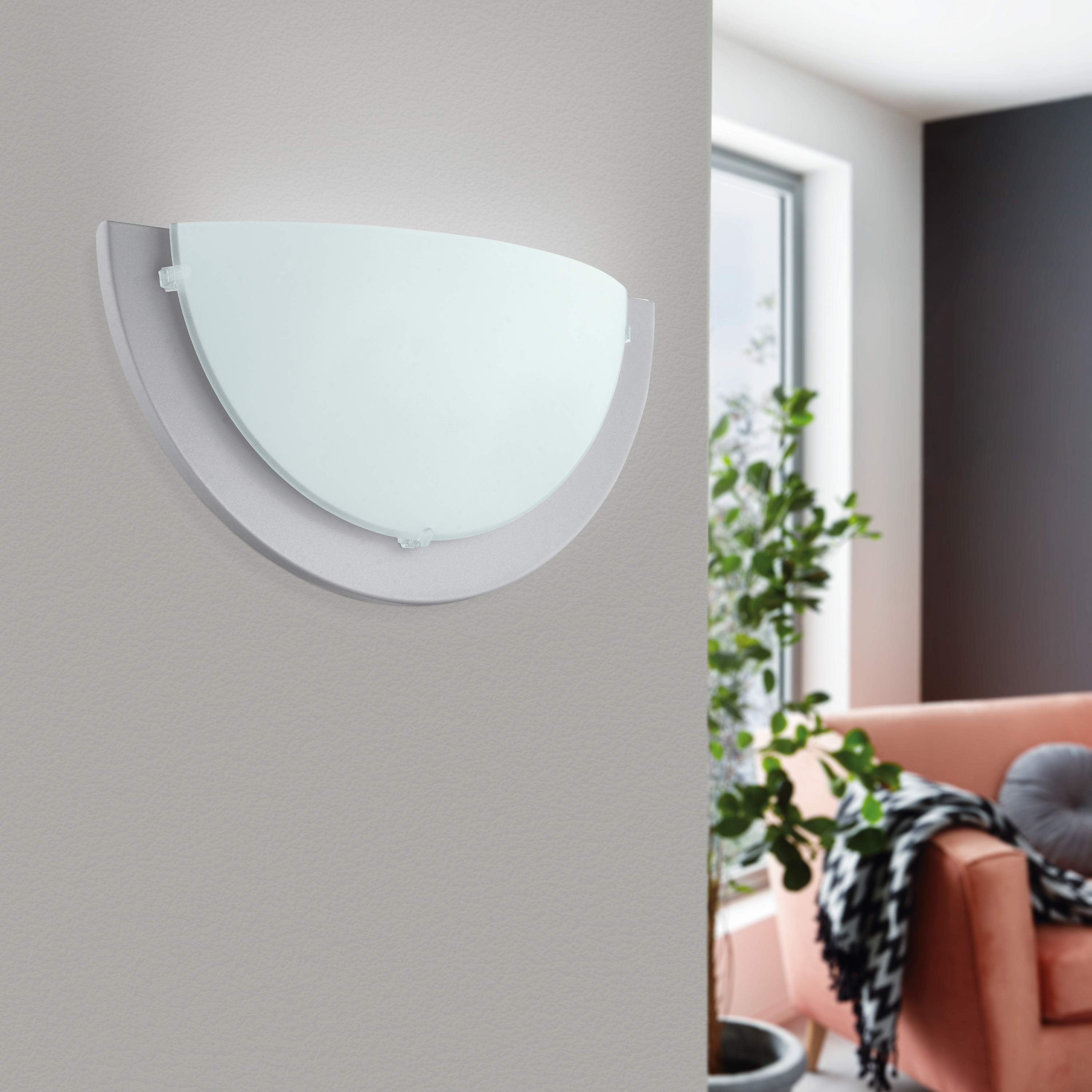 Candeeiro de parede INSPIRE ICEBERG E27 1 luz vidroro opaco metal branco - 6