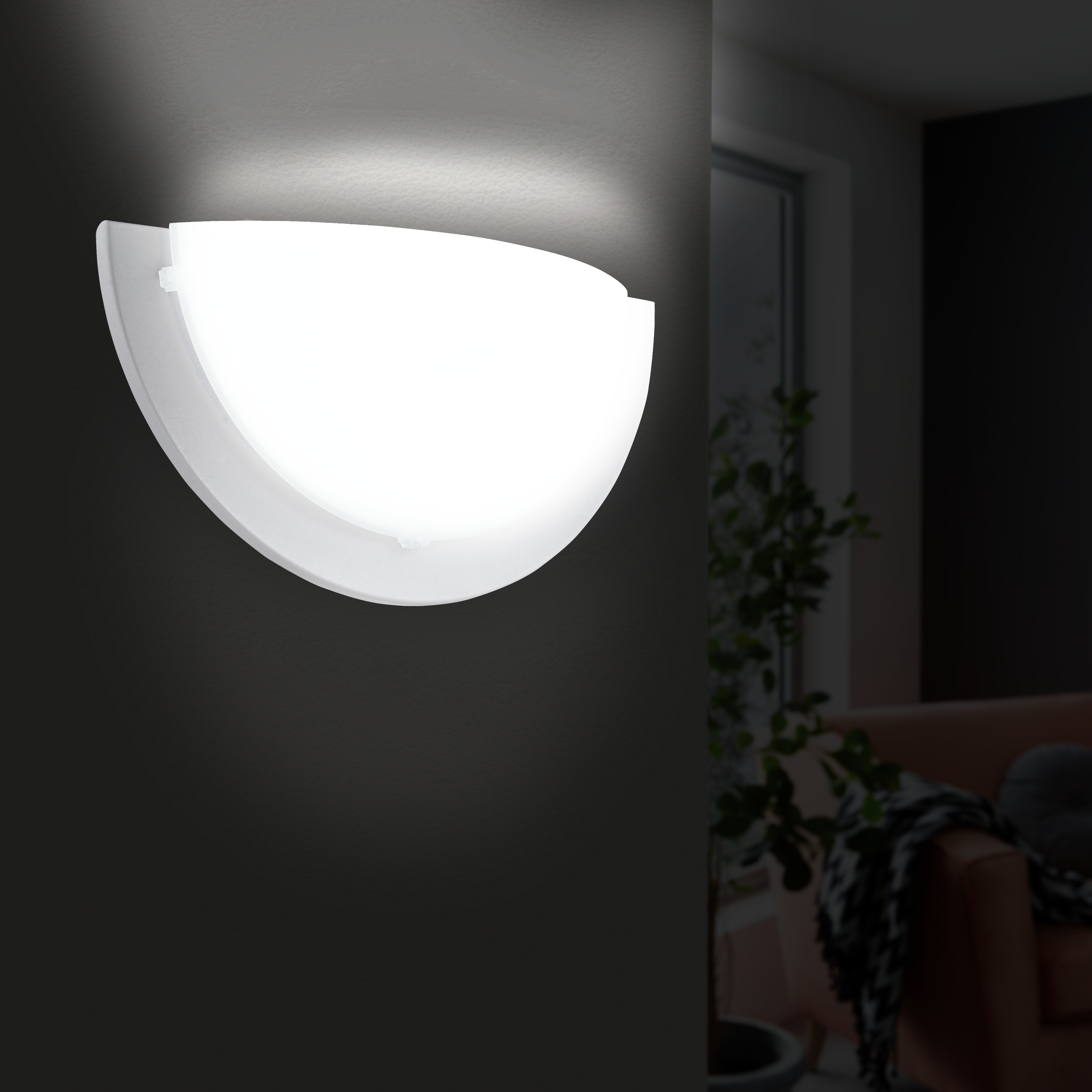 Candeeiro de parede INSPIRE ICEBERG E27 1 luz vidroro opaco metal branco - 2