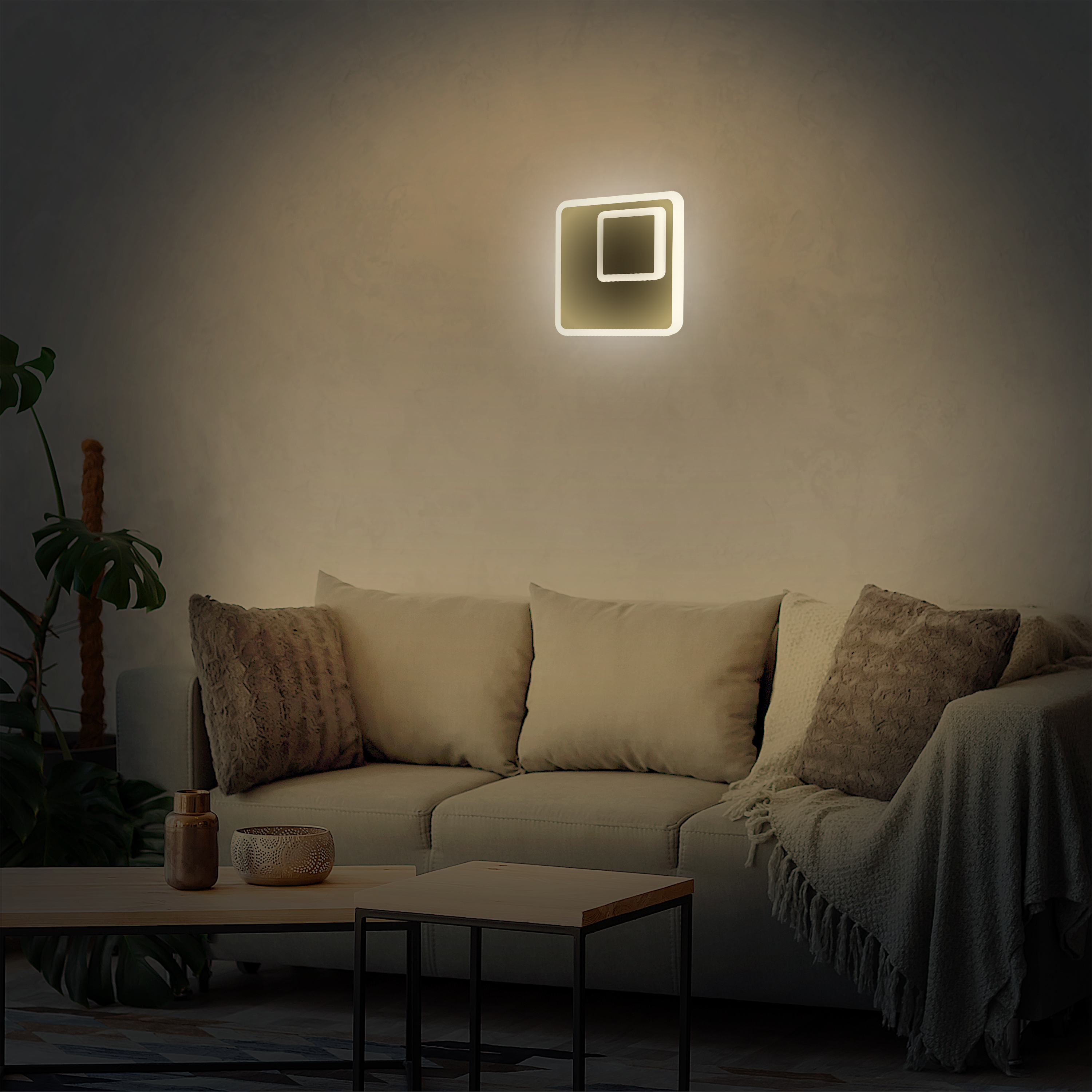 Applique carrée métal noir LED 1150Lm INSPIRE Kenshi - 4