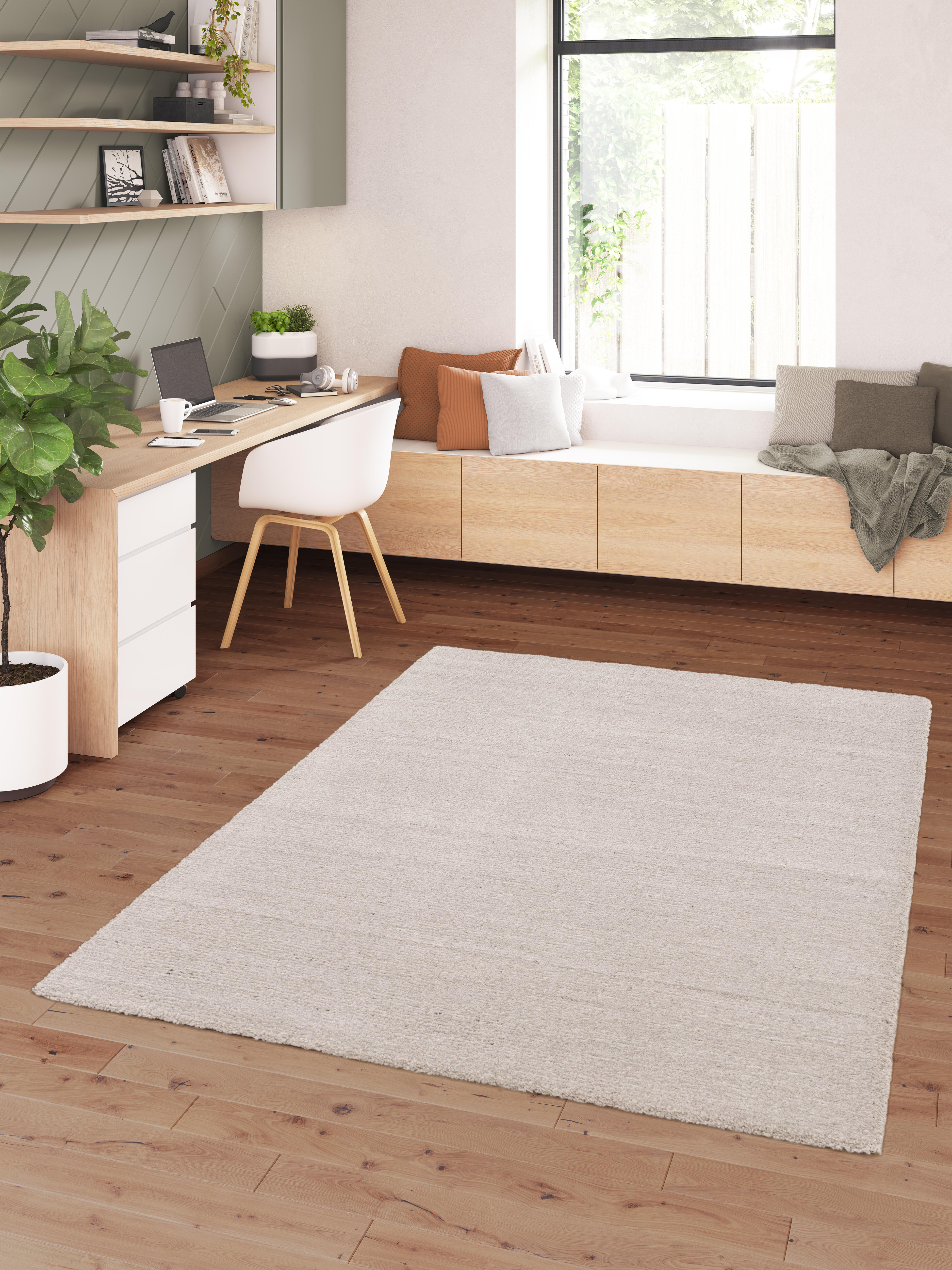 Alfombra polipropileno Moon 120x170cm tejido plano  liso gris - 10
