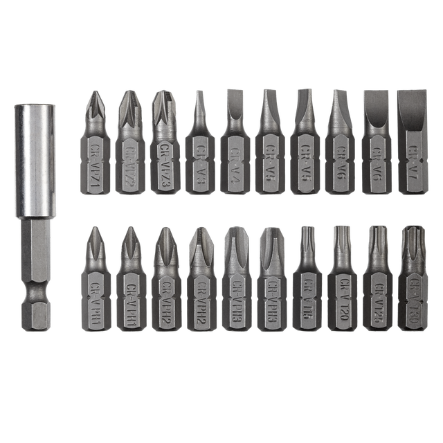 Conjunto de 20 pontas PZ + PH 25 mm + Porta pontas XM10OPP