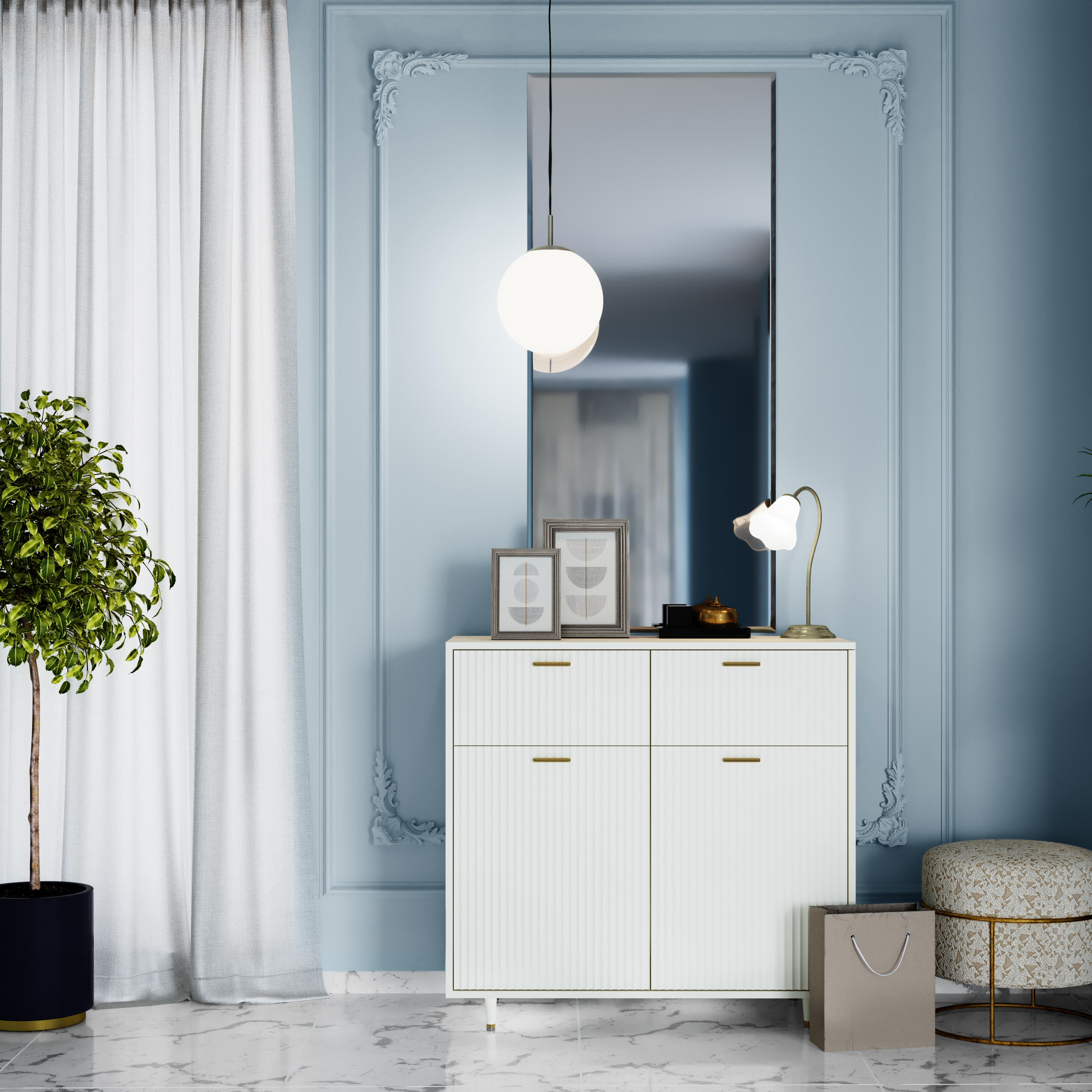 Cortinado ilhós Pricillia 140x280cm branco Inspire - 3