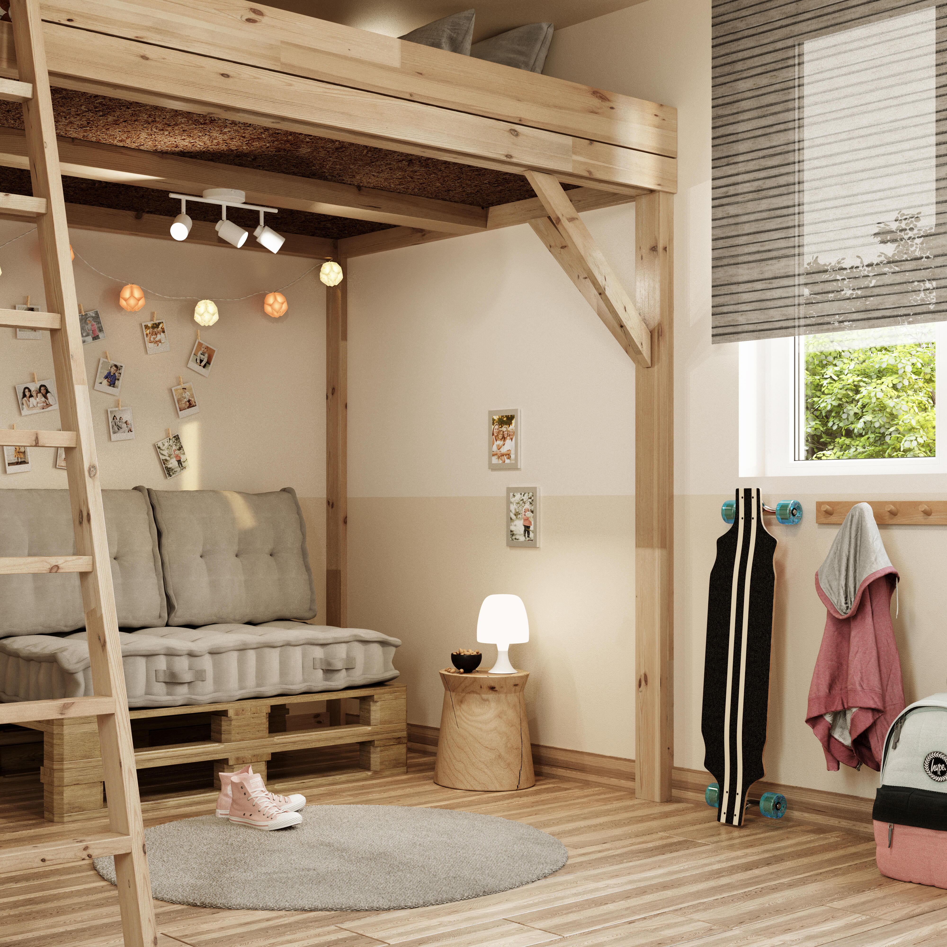 Tapete redondo liso INSPIRE BIANCA FAKE RABBIT D100CM MOON 4 - 3