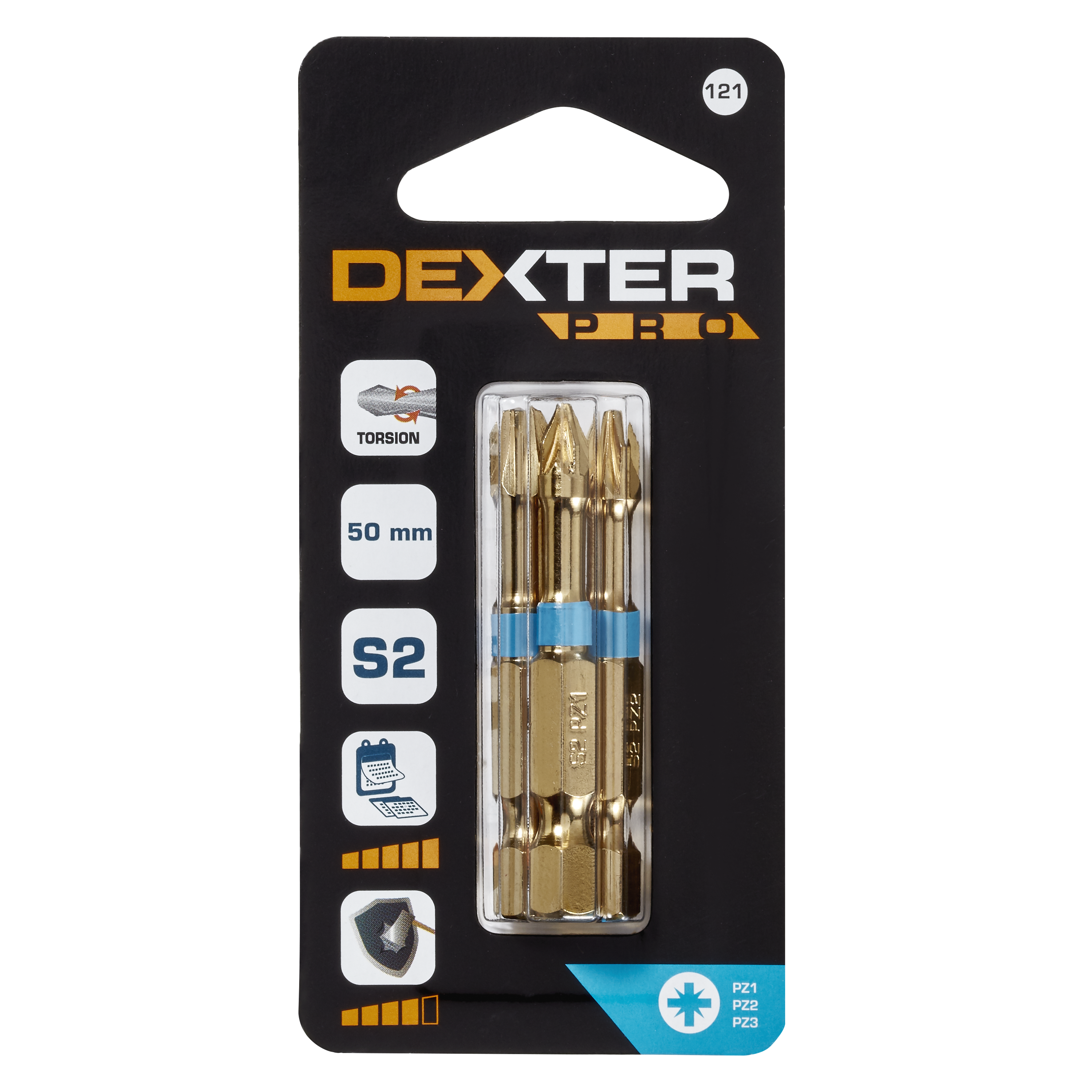 Lot de 3 embouts de vissage torsion Pz1, pz2, pz3, 50 mm DEXTER PRO - 4