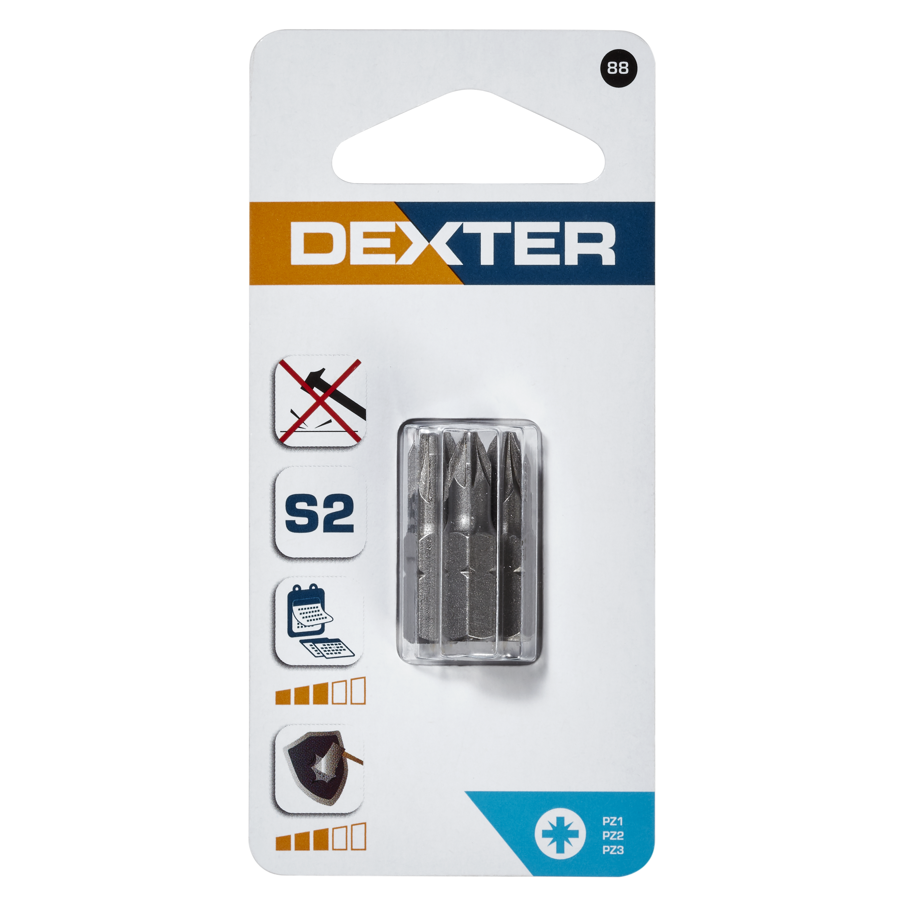 Lot de 3 embouts de vissage 25 mm, pz1, pz2, pz3 DEXTER - 3