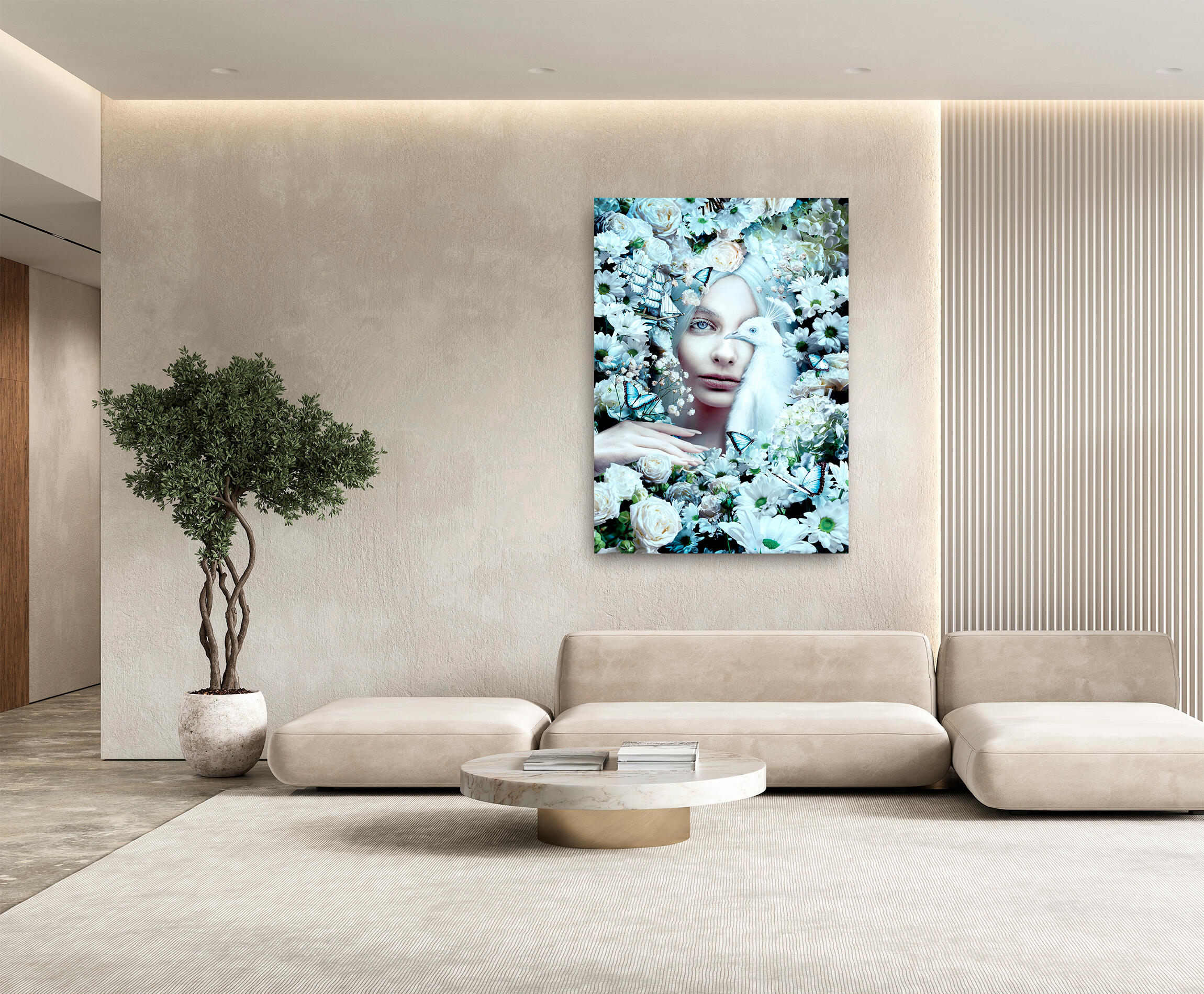 Pintura impresa sin marco Woman Bird 100x140cm | Leroy Merlin