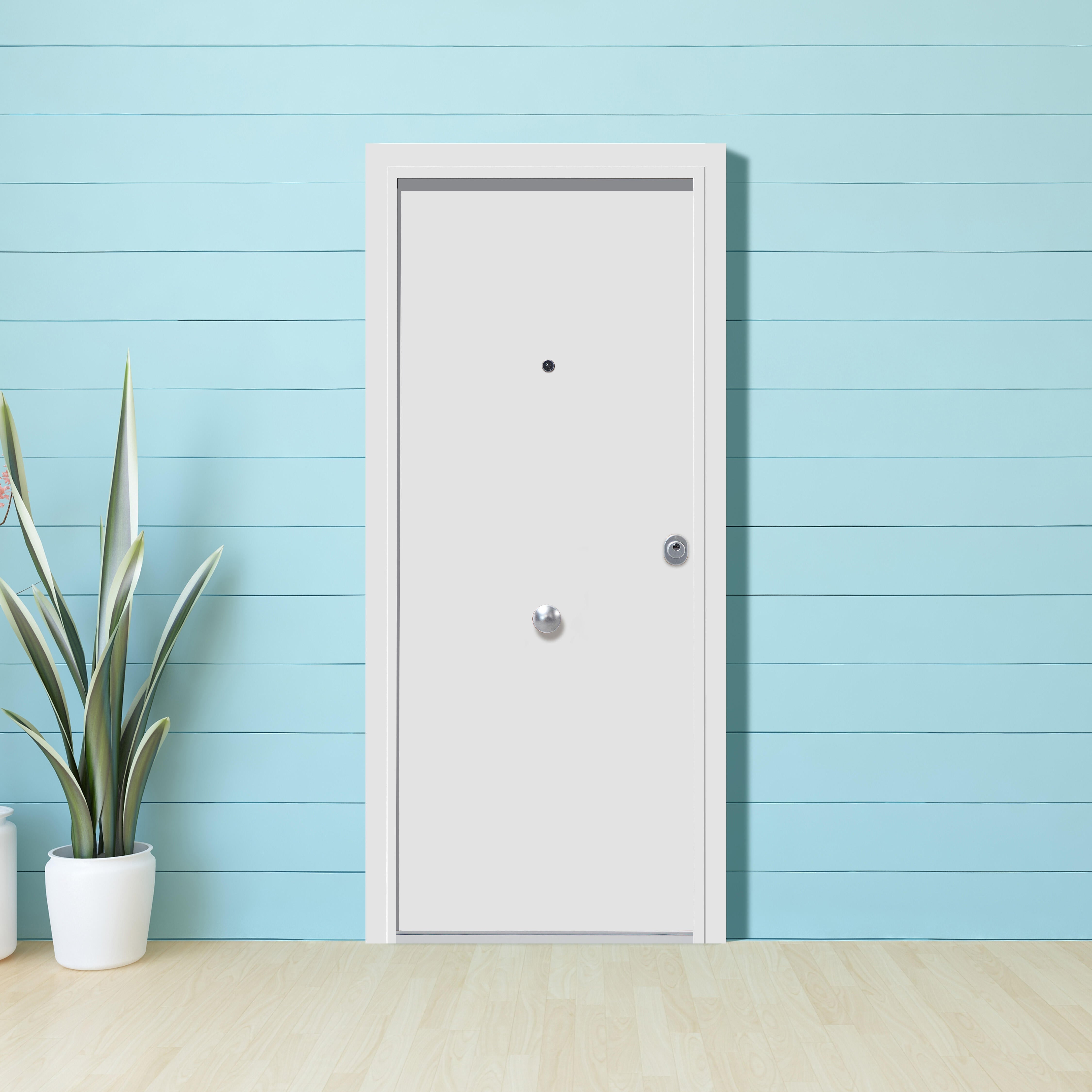 Puerta acorazada silver 2.0 izquierda blanco/blanco de 208x90.3 cm