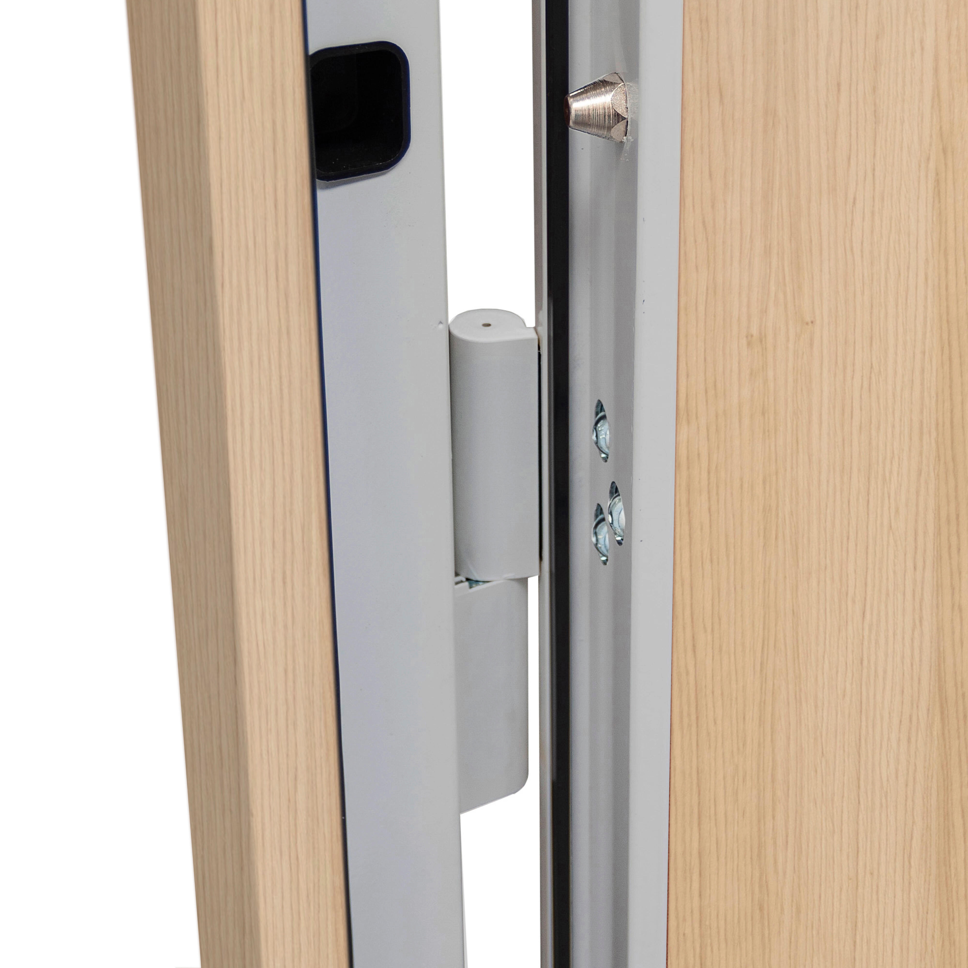 Puerta de entrada acorazada serie Silver 2,0 fresada roble / interior liso blanco apertura izquierda 208x90.3cm - 15