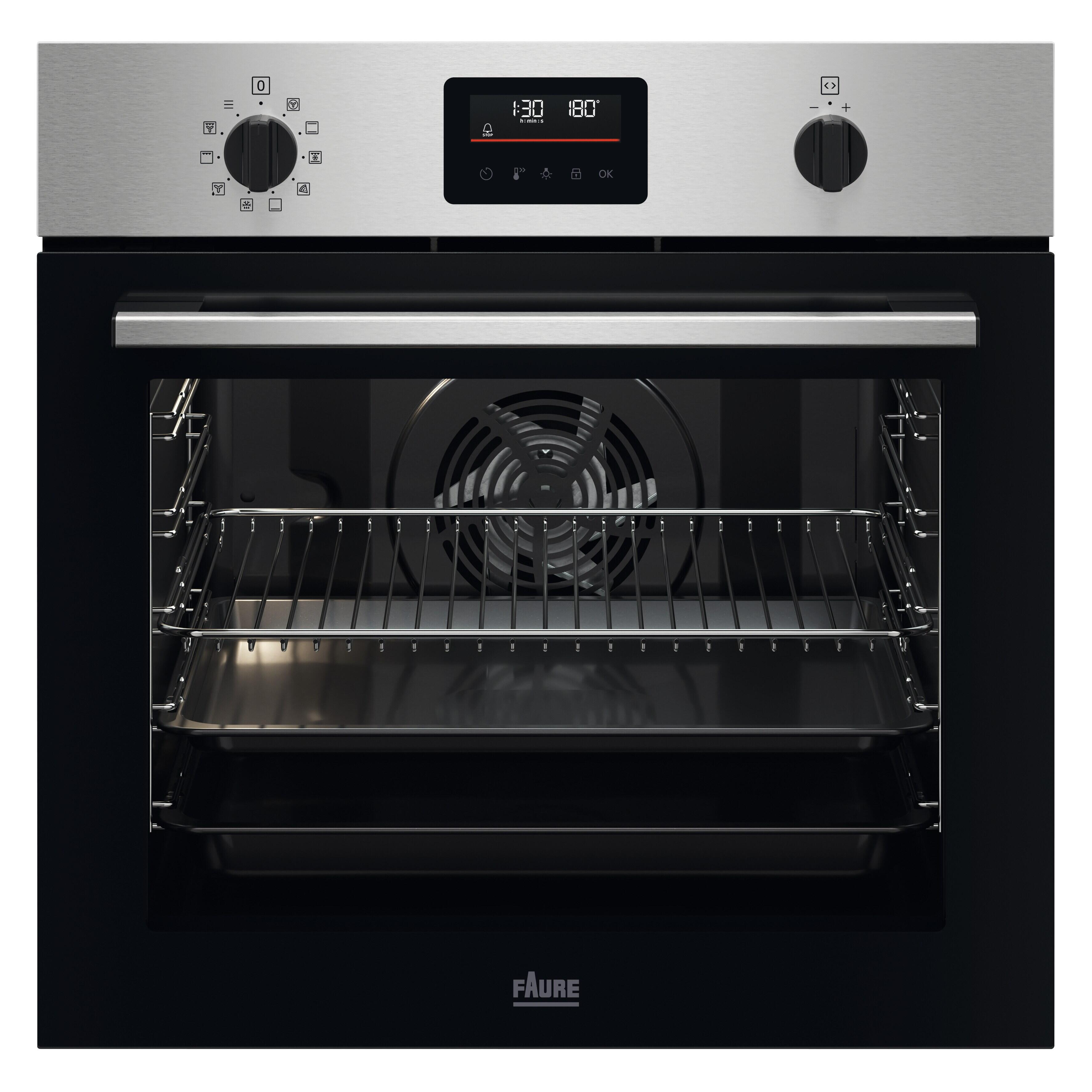 Four pyrolyse chaleur tournante FAURE FOPKX6X2 Inox / Noir | Leroy Merlin