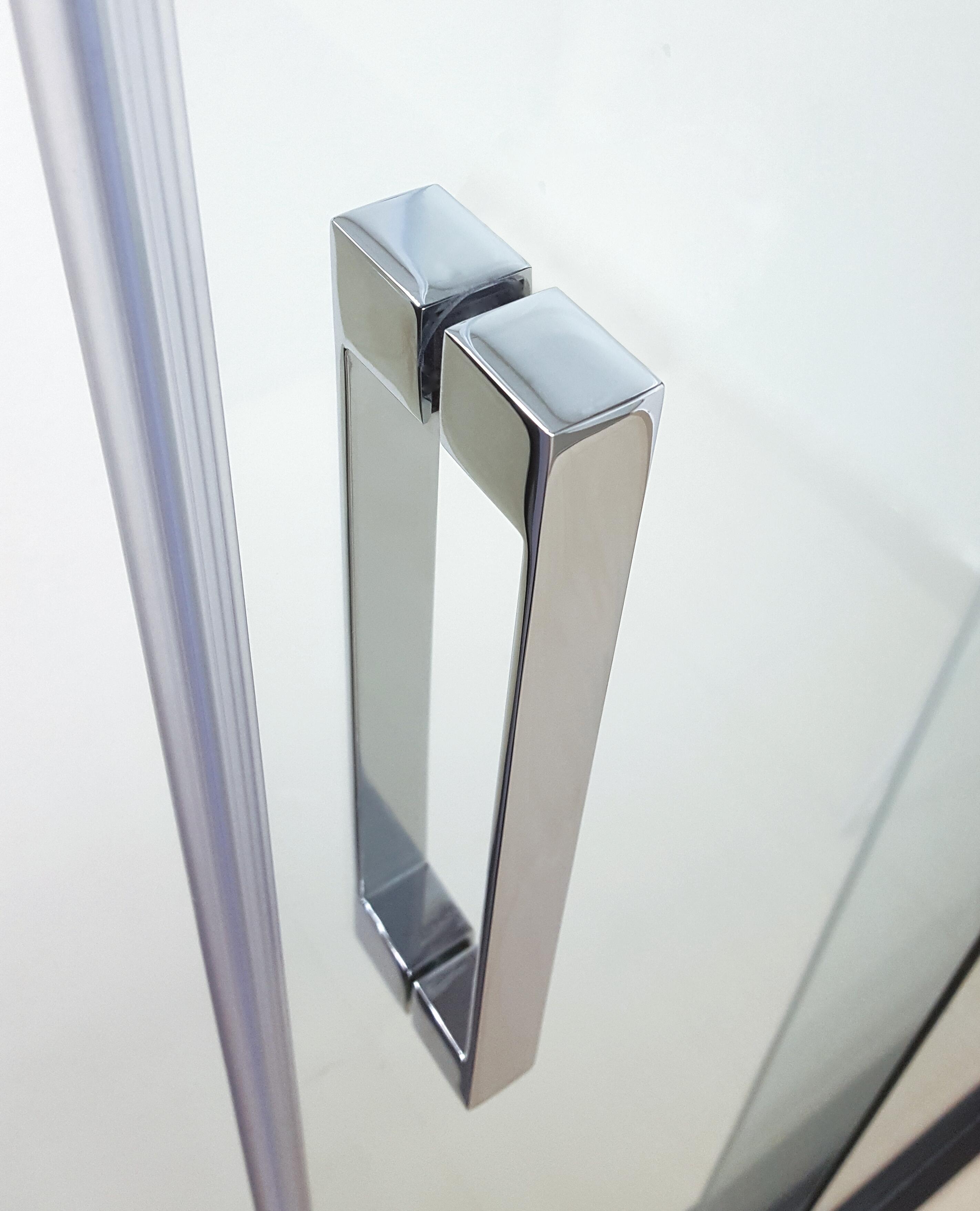 Mampara de ducha frontal con panel fijo lateral corredero serigrafiado Steel perfil cromo (87-89)+90 x195 cm - 3