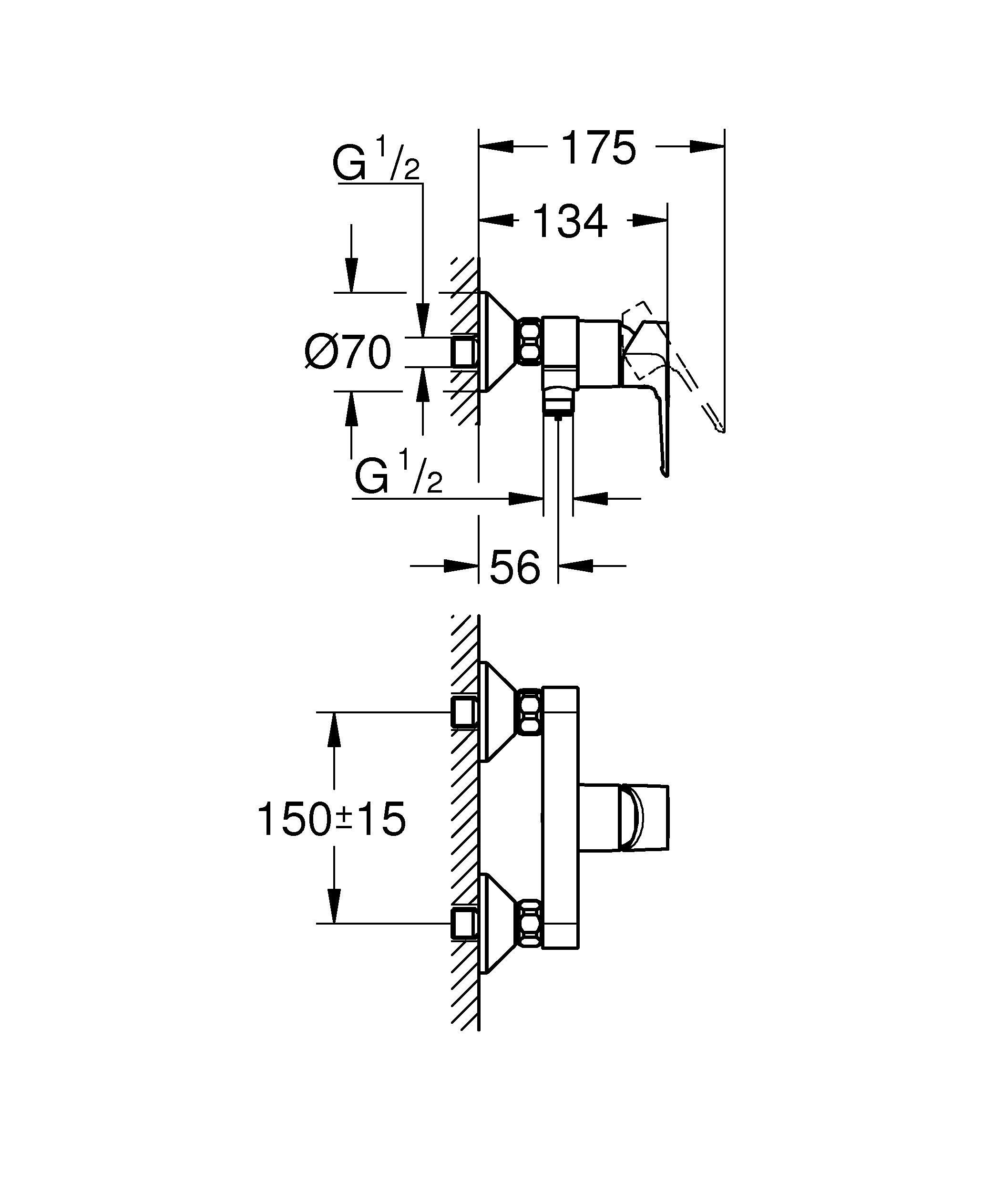 Rubinetto per doccia ad incasso a 2 manopole START LOOP cromo lucido GROHE - 5