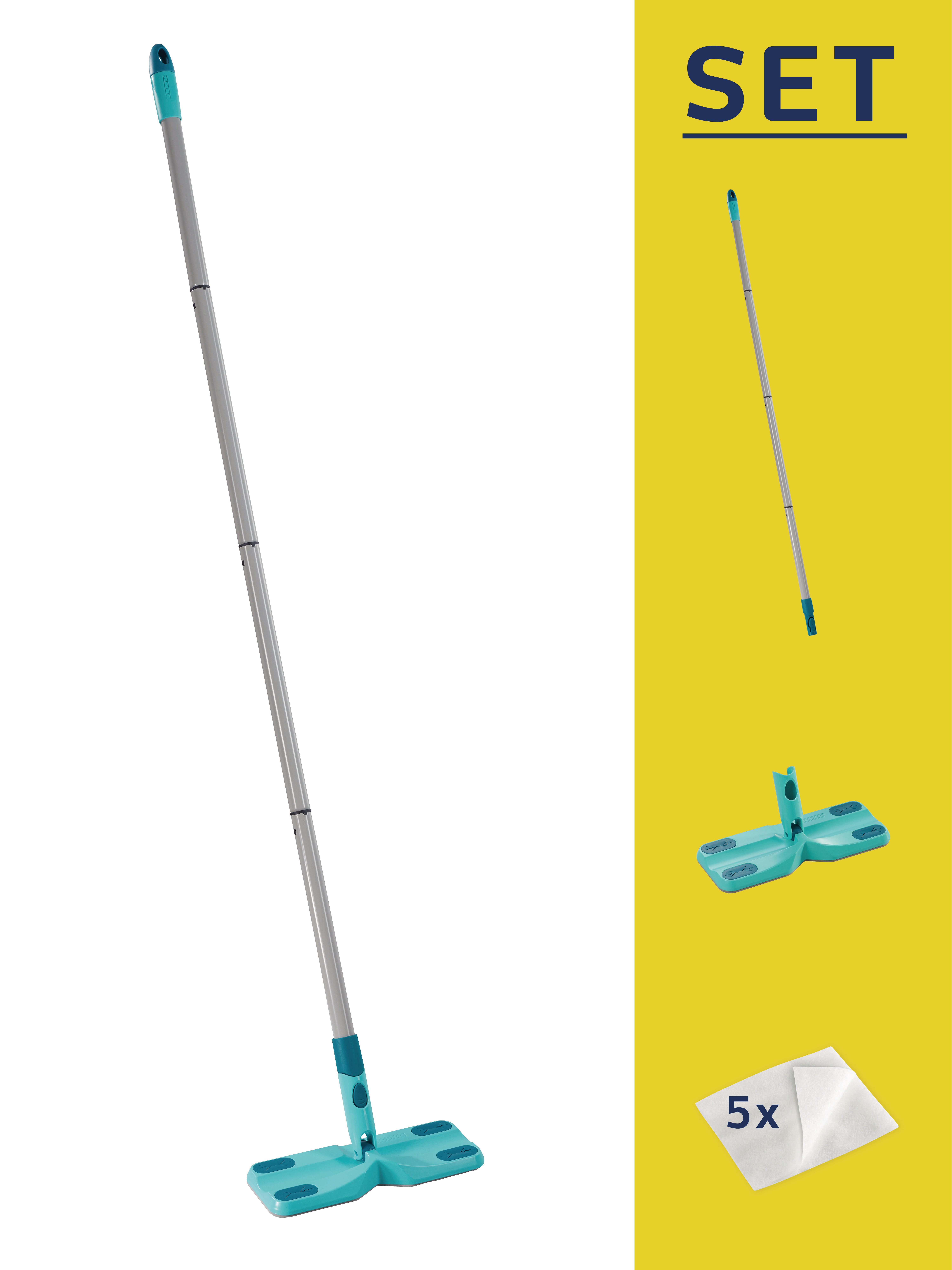 Set mopa atrapapolvo clean & away con palo y 5 gamuzas - 10