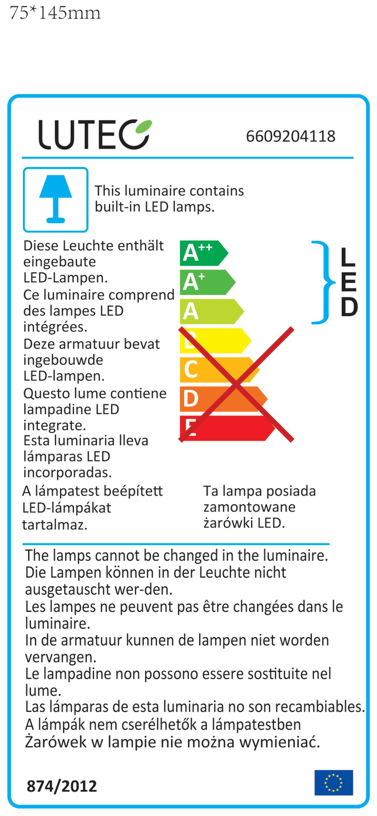Applique LED moderno da esterno Explorer doppia luce grigio IP54, luce bianco caldo 400 lumen, LUTEC - 7