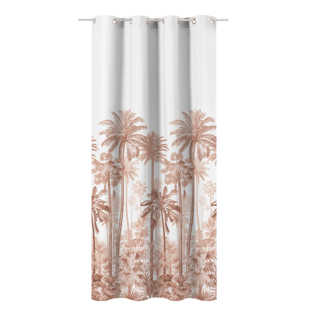 Rideau tamisant, Jungle, coton, marron H.280 x l.140 cm INSPIRE