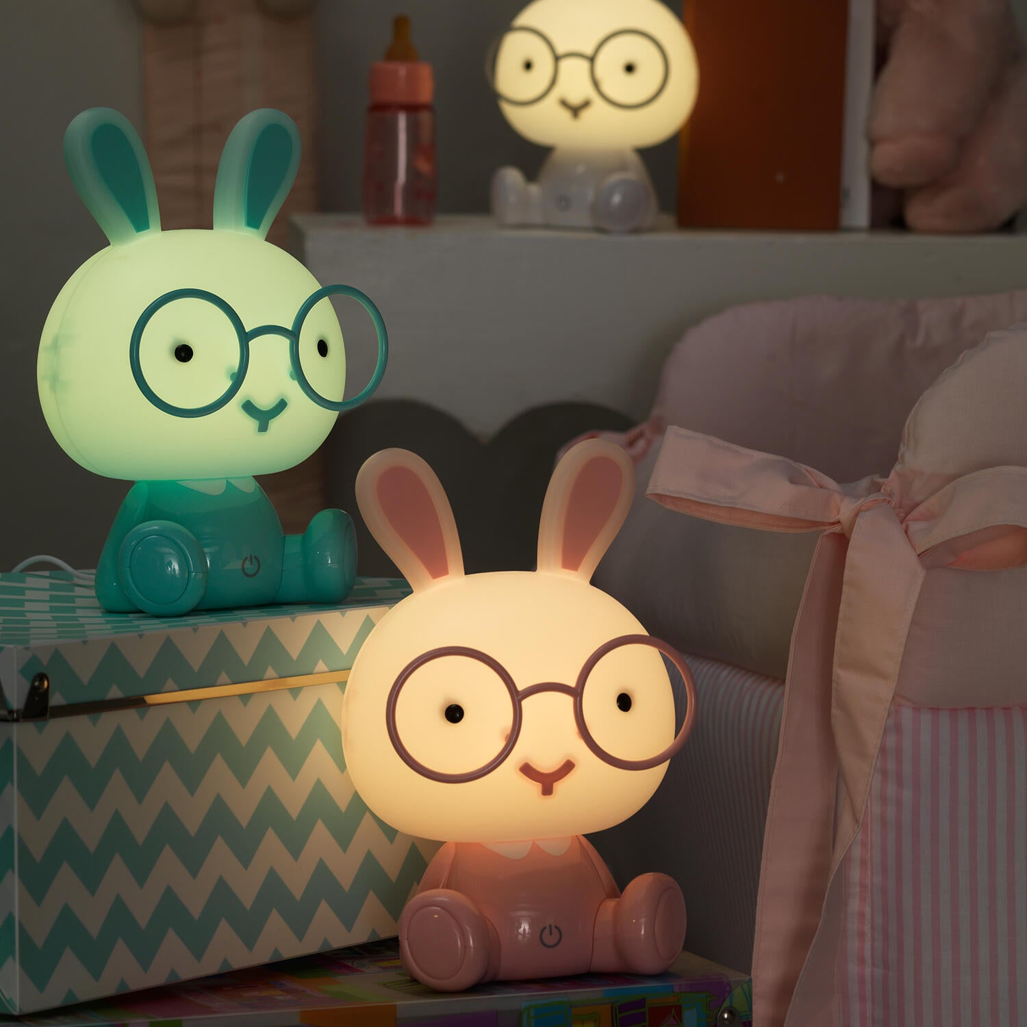 Lampada da tavolo LED bambino Bunny USB rosa, luce naturale 55 LUMEN - 2
