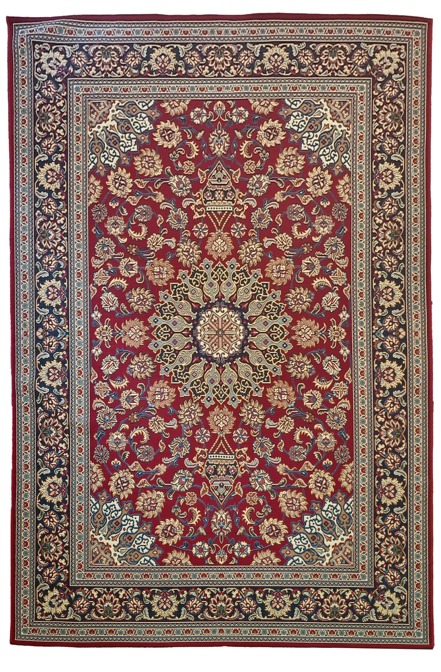 Alfombra exterior/interior polipropileno tejido plano base antideslizante java nicola geométrico rojo lavable en lavadora 200x285cm