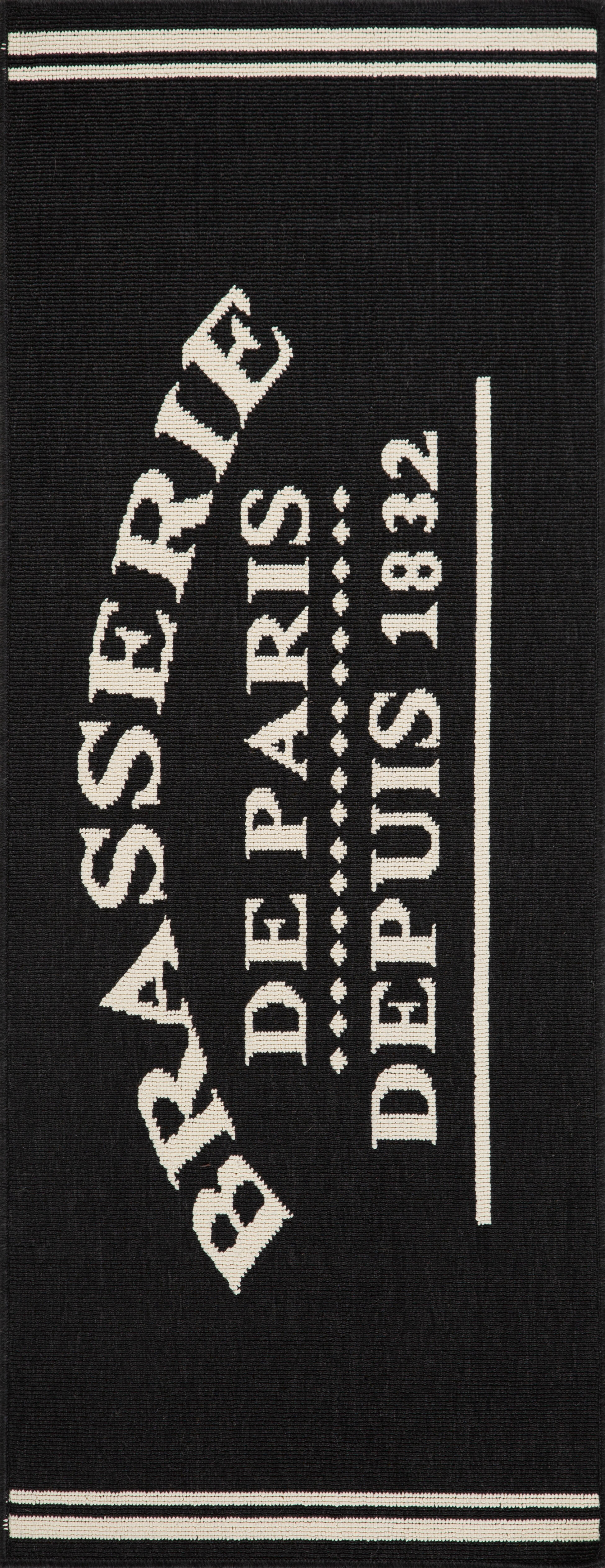 Alfombra pasillera polipropileno abba brasserie exterior/interior 50x150cm tejido plano base antideslizante letras negro lavable en lavadora