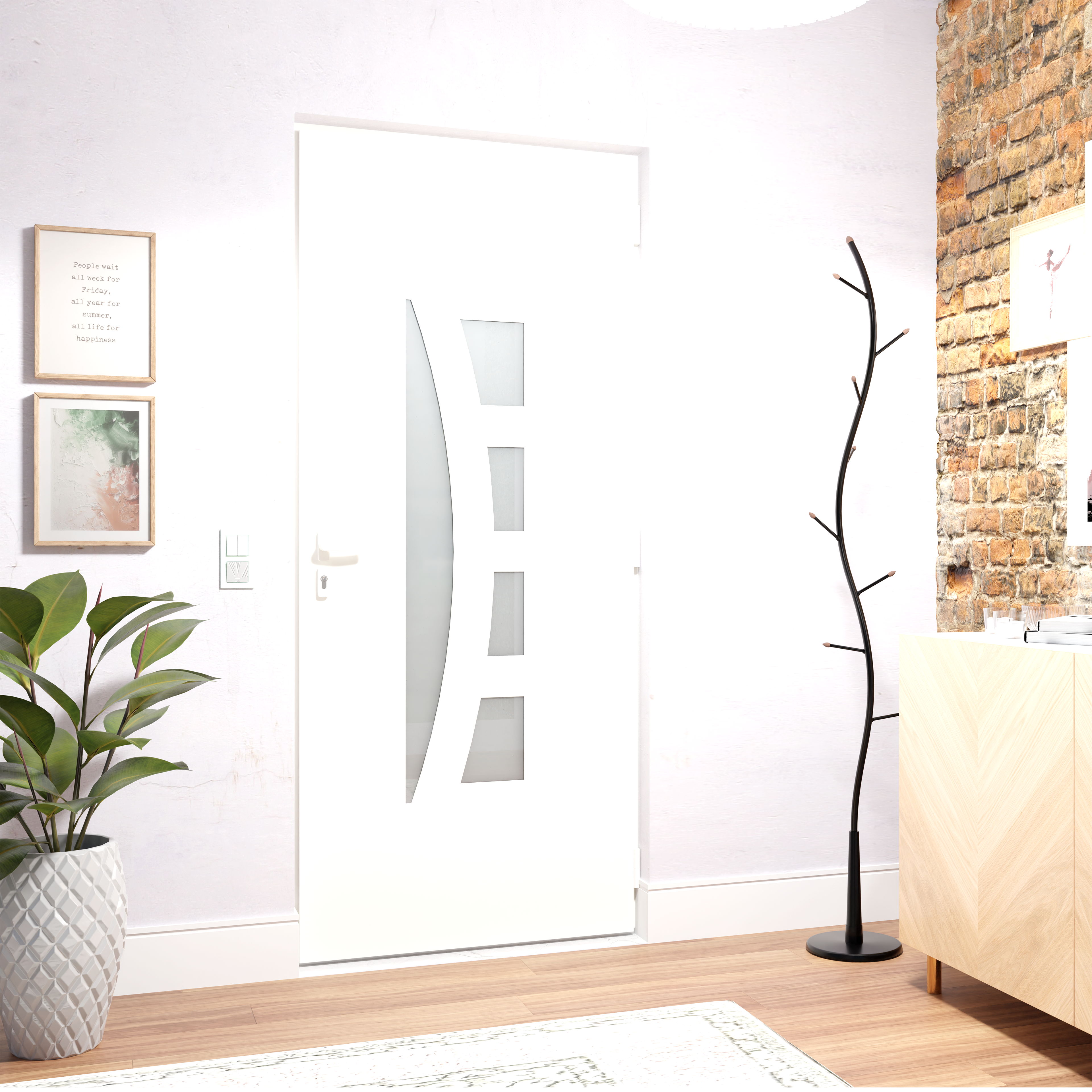 Porte d'entrée Acier Riwa Essentiel H.215xl.90 gris, poussant gauche - 2