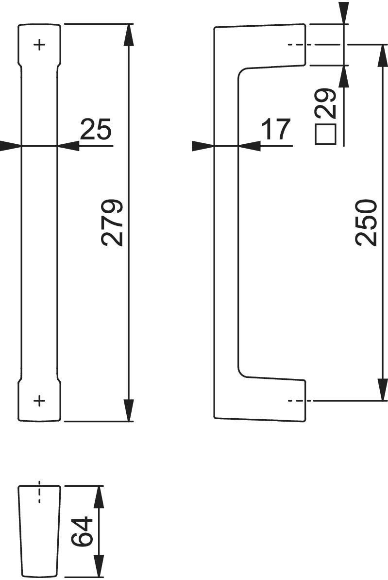 Manillón modelo Austin 6737 en aluminio negro de 279 mm - 2