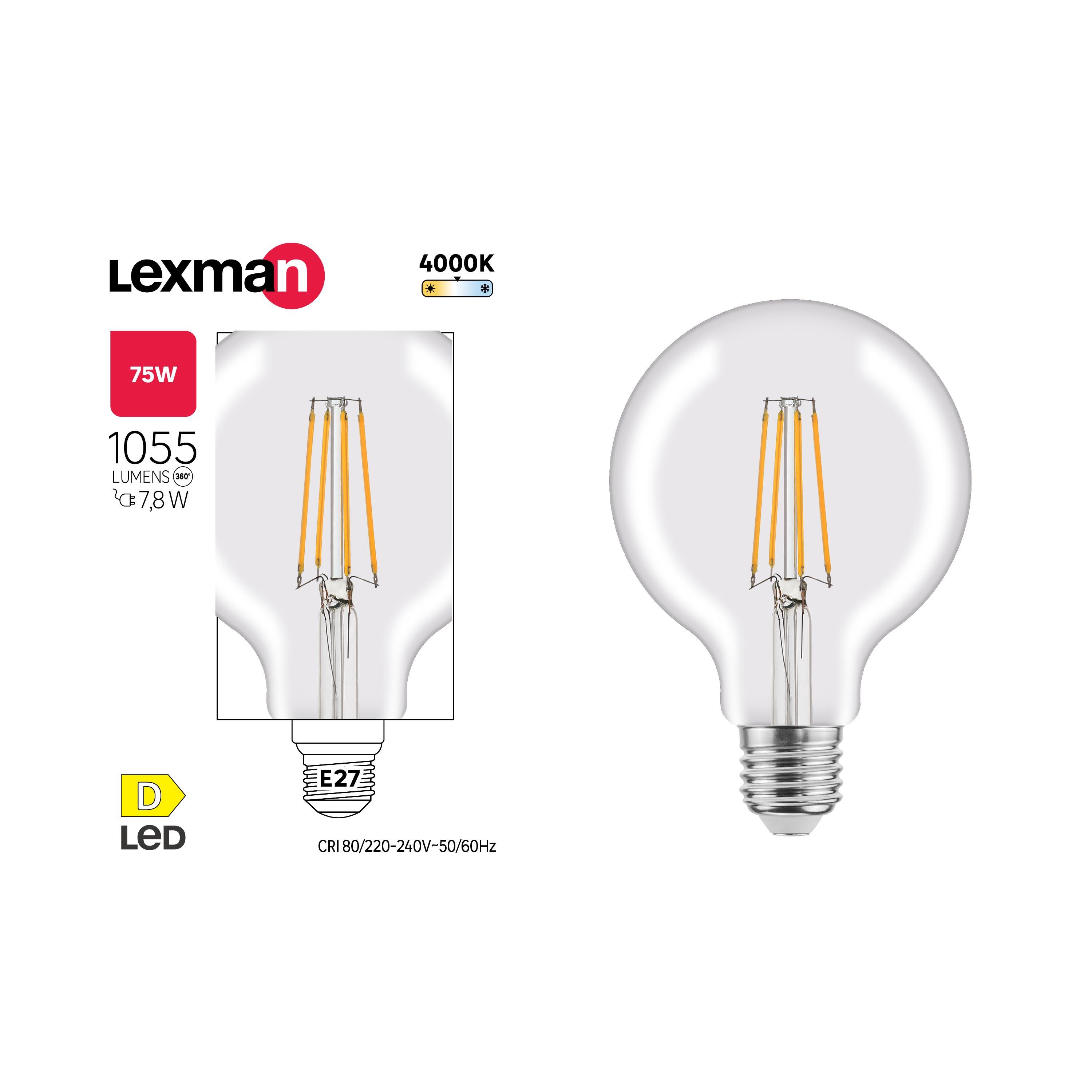 Bombilla LED E27 filamento 1055 lúmenes 7.8W color de la luz blanco neutro 4000K clase energética D - 4