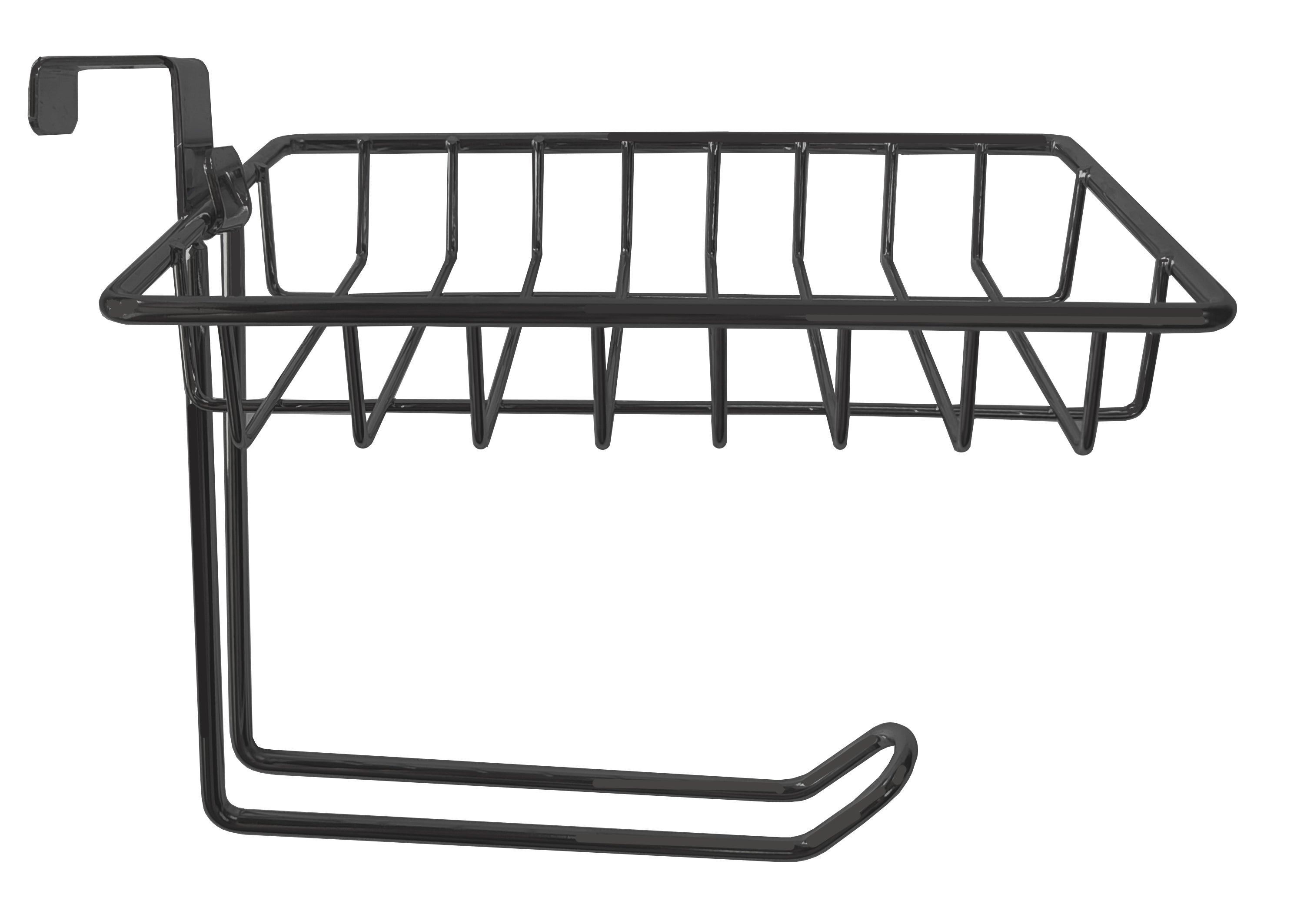 Portarrollo wc negro mate 21x16 cm