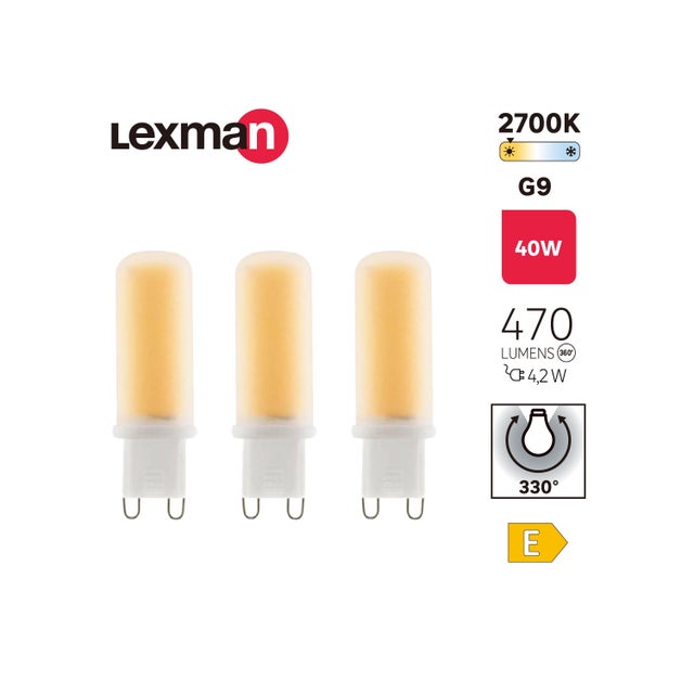 Ampoule led, capsule G9, 470lm = 40W, blanc chaud, LEXMAN