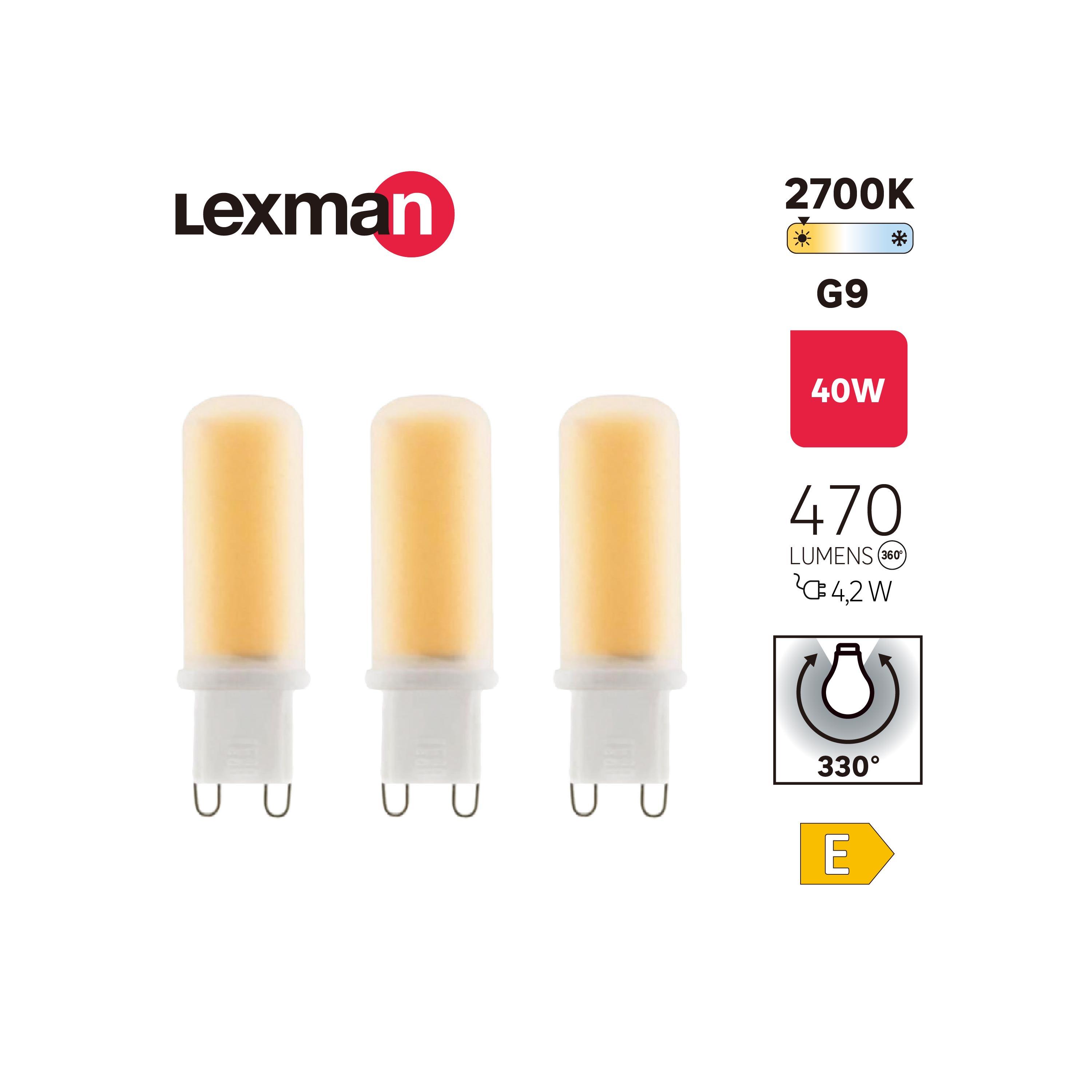 Żarówka LED 3 szt. G9 4,2 W 470 lm Ciepły biały Lexman - 3