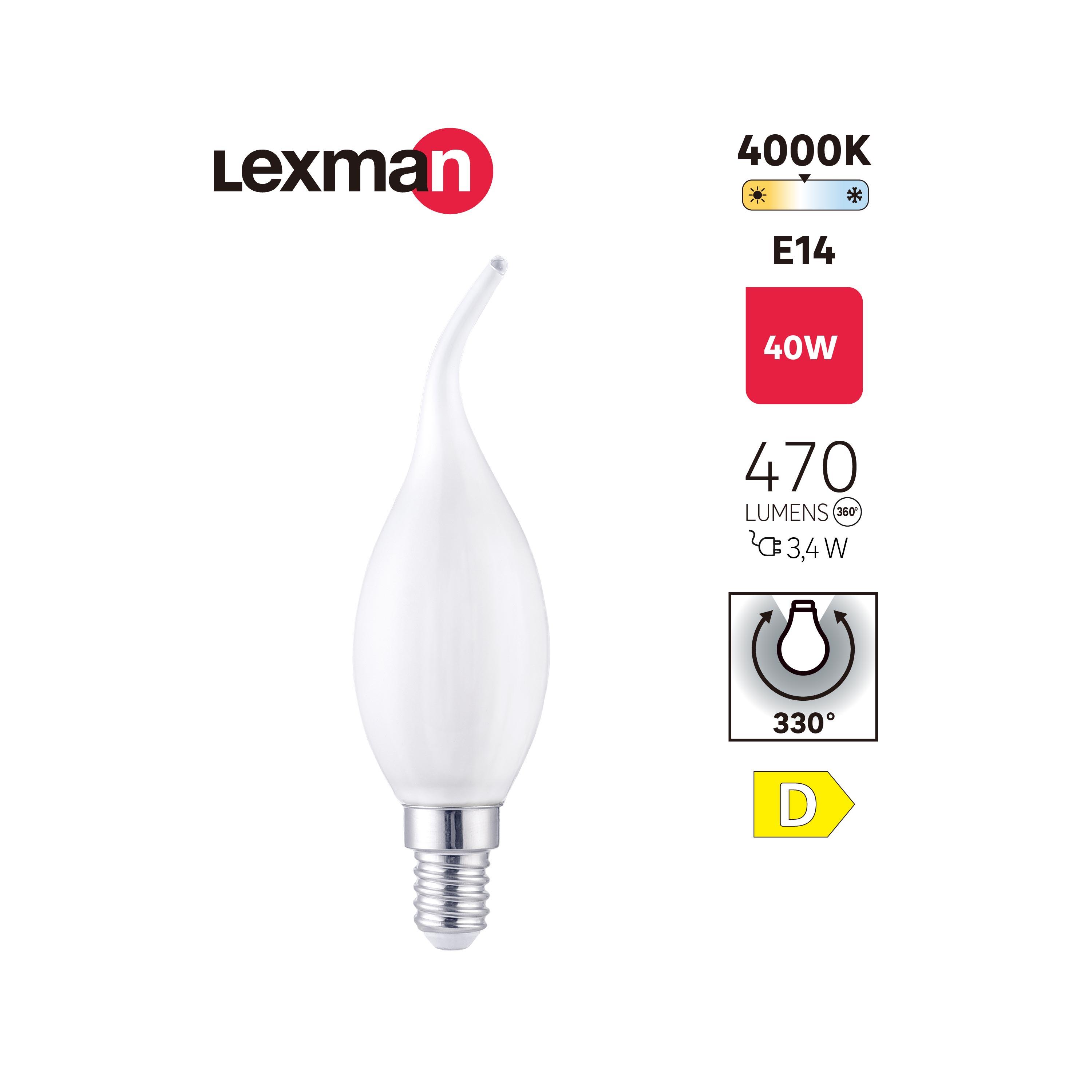 Żarówka LED E14 3,4 W 470 lm Neutralna biel Lexman - 5