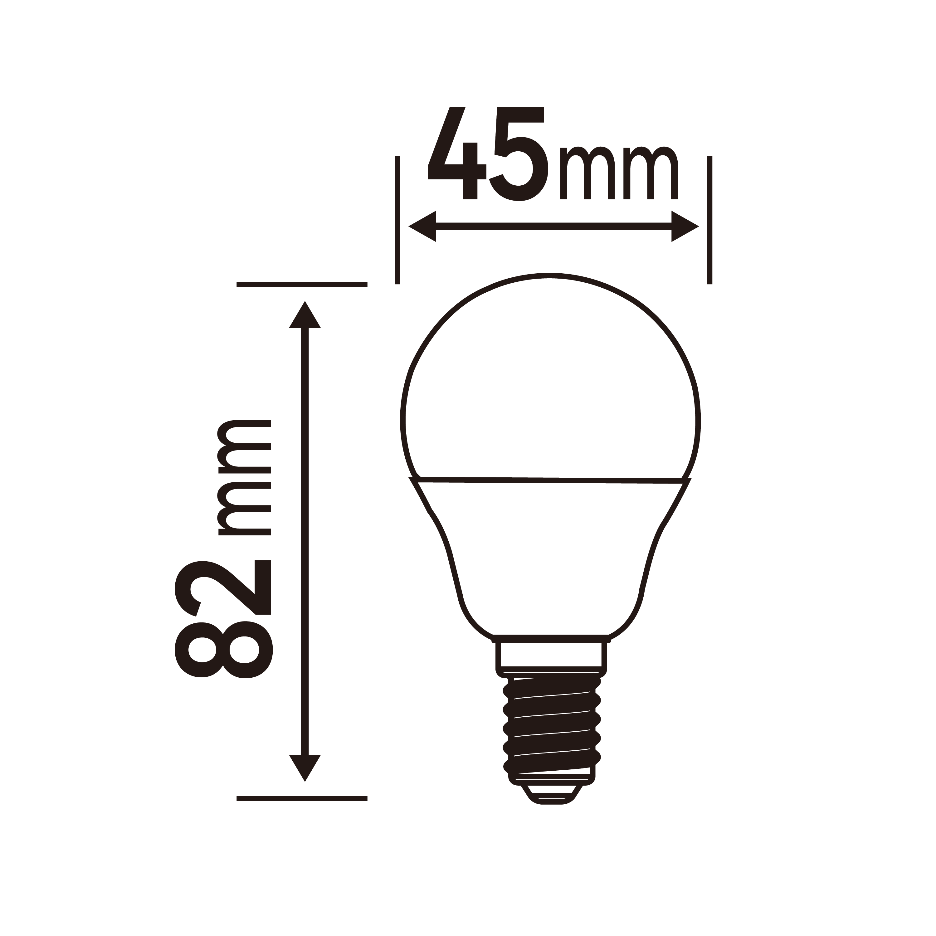 Ampoule led, sphérique E14, 470lm = 40W, blanc chaud - 3