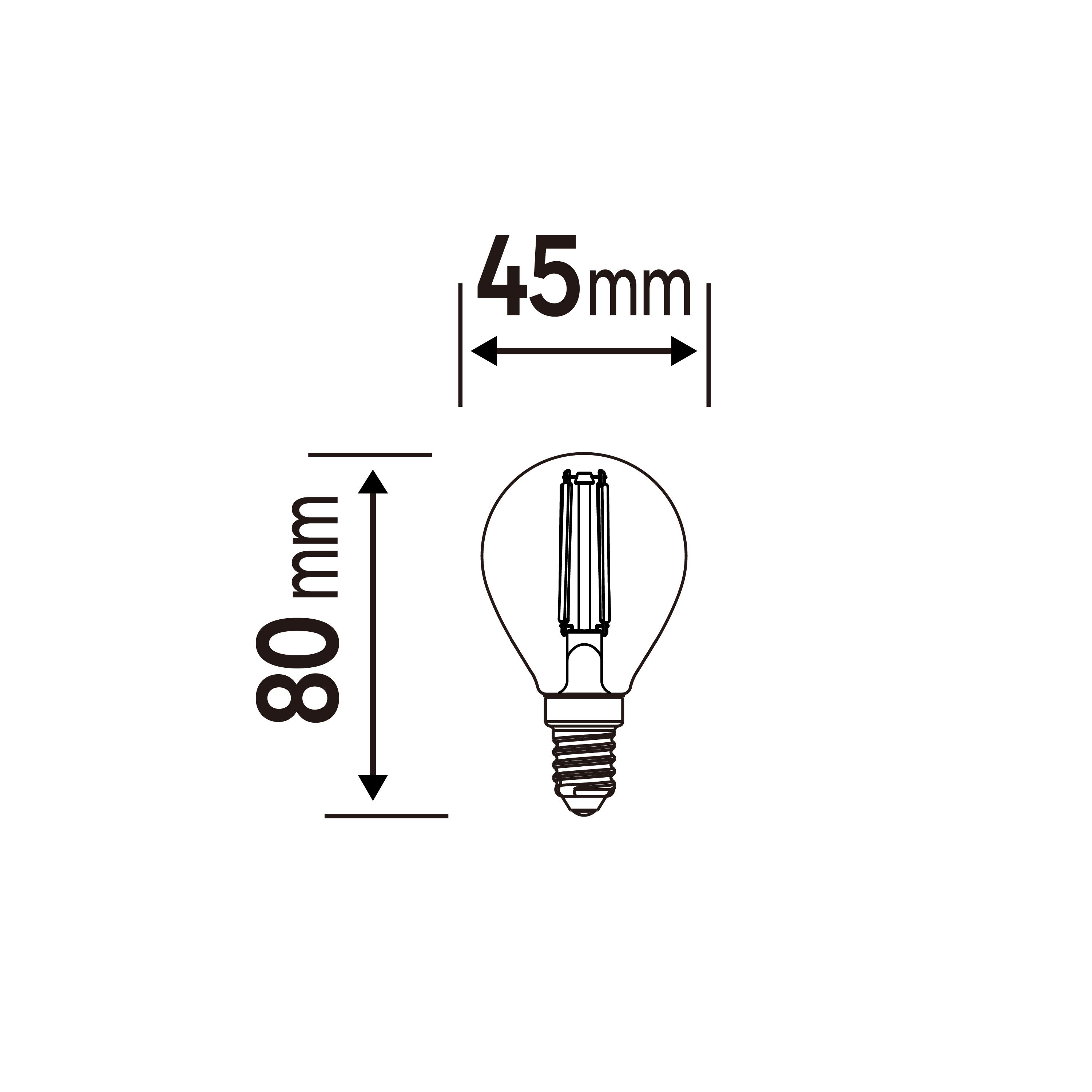 Ampoule led à filament, rouge, sphérique E14, 105lm = 12W, LEXMAN - 7