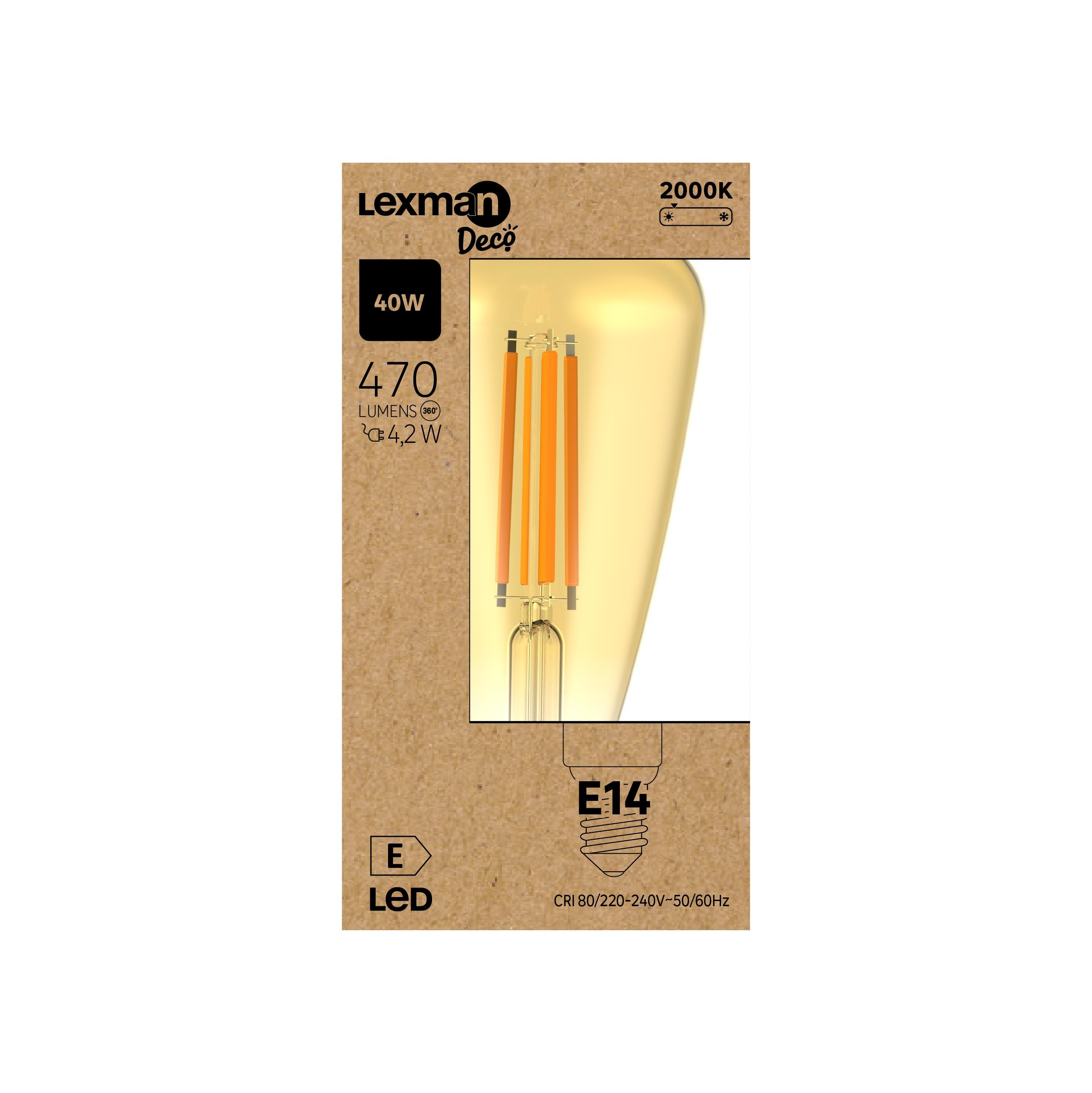 Lâmpada LED filamento E14 470 lm 2000 k AMB Lexman - 6